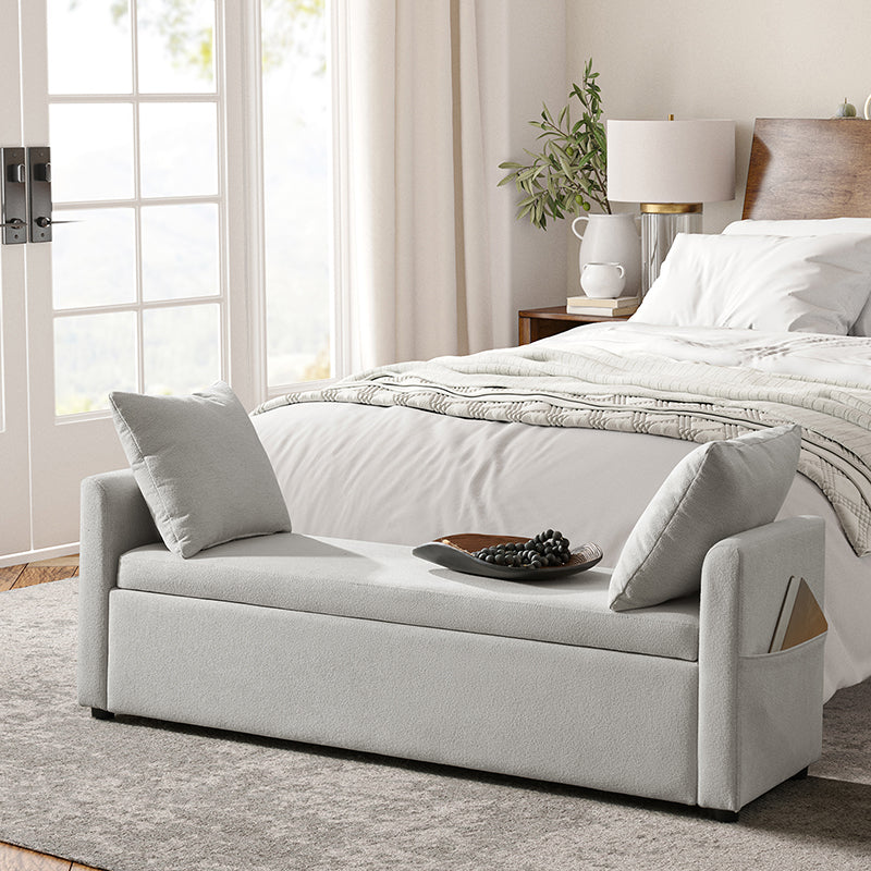 Gloria Functional Storage Bench with 2 Pillows - Entryway Seating, Shoe Storage & Living Room Decor