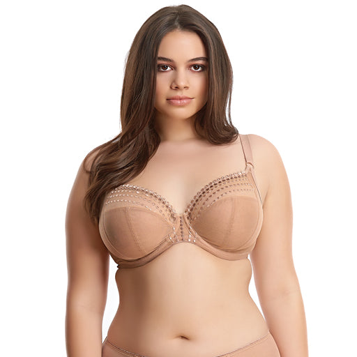 Elomi Matilda Plunge Bra - Nude Underwire Full Coverage Lingerie for Women | Perfect for Evening Wear, Special Occasions & Everyday Comfort