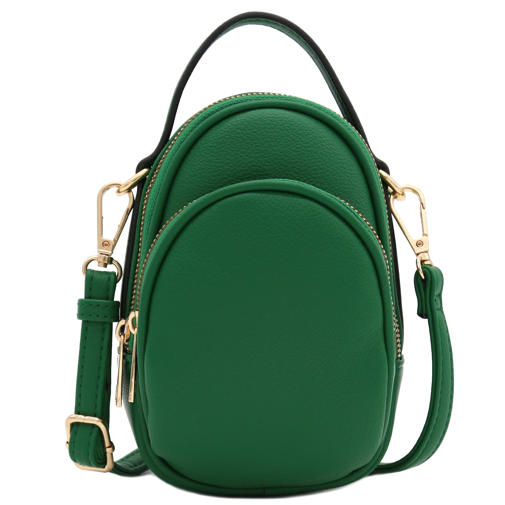 Stylish Two Compartment Mini Oval PU Leather Crossbody Purse for Women - Perfect for Everyday Use, Travel & Date Nights