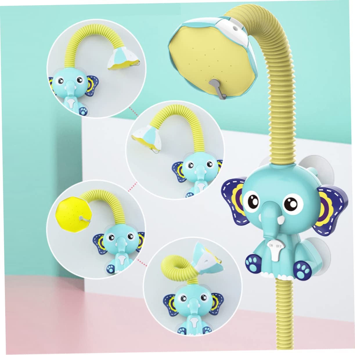 HEMOTON 3-Pack Electric Elephant Bath Toys with Shower Sprayer - Fun Water Sprinkler Bathtub Toys for Kids, Safe Plastic Baby Shower Accessories (Great for Bath Time Play & Sensory Development)