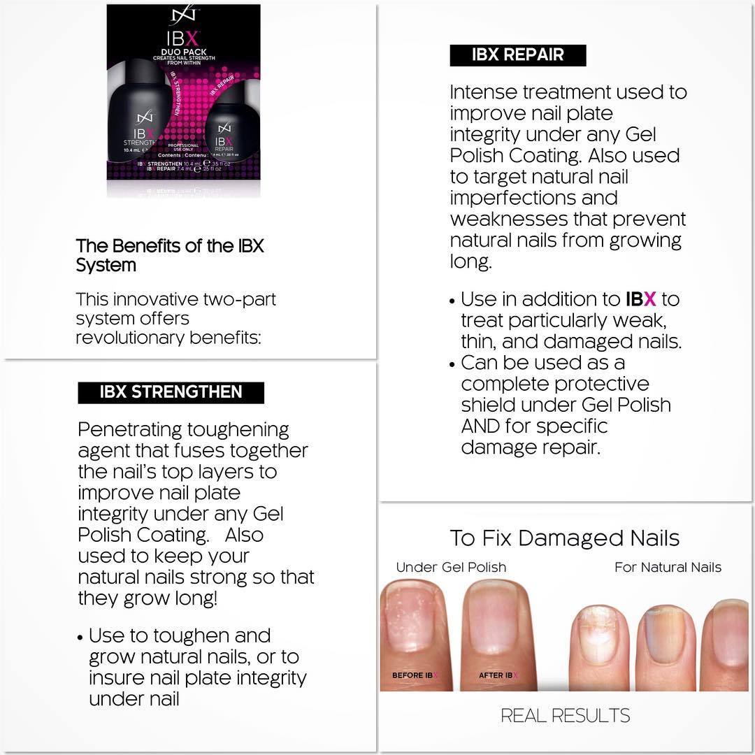 IBX Nail Strengthener & Repair Duo Pack - Professional Nail Care Treatment for Stronger, Healthier Nails | At-Home Salon Quality Manicure & Pedicure Solution