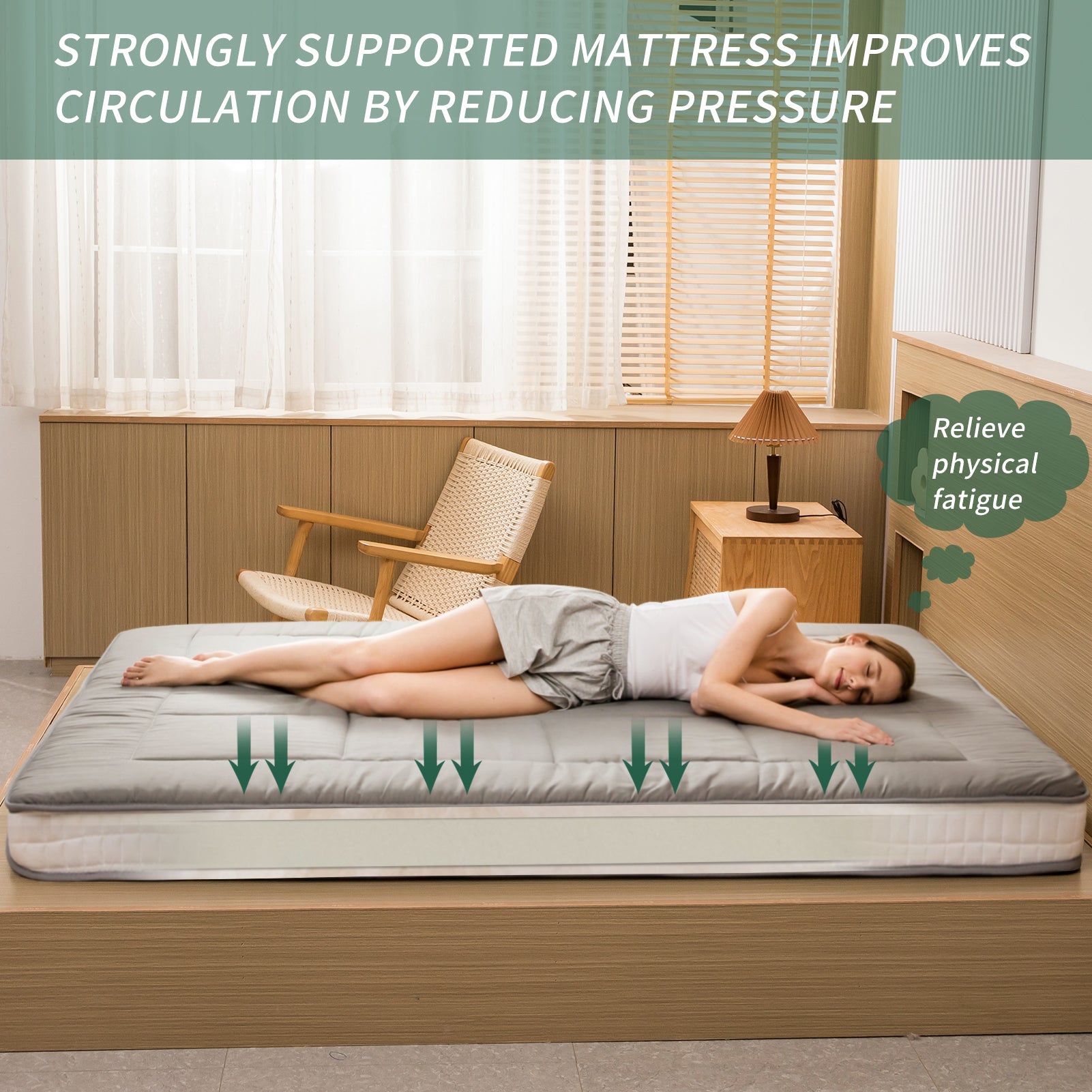 MAXYOYO Extra Thick Japanese Floor Futon Mattress - Dark Grey Foldable Tatami Bed for Guest Room, Meditation & Small Space Living | Comfortable Floor Sleeping Solution