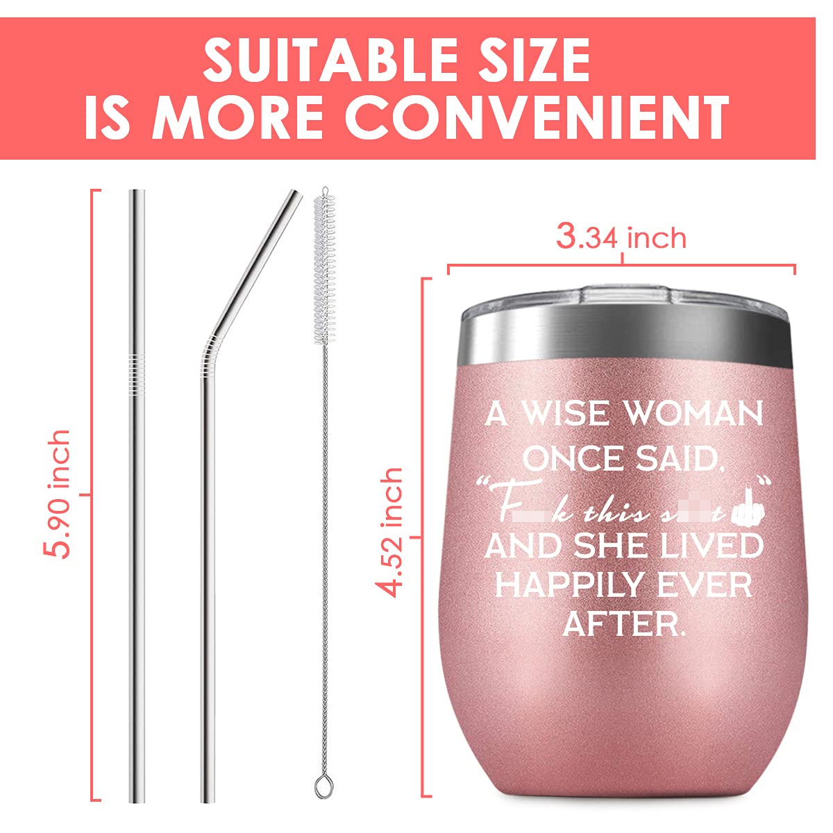 Funny Wine Tumbler for Women - 12oz Insulated Cup | Unique Gifts for Mom, Wife, Sister, Best Friend | Perfect for Birthdays, Retirement, Divorce, Teacher Appreciation | Great for Parties, Office Use & Daily Hydration