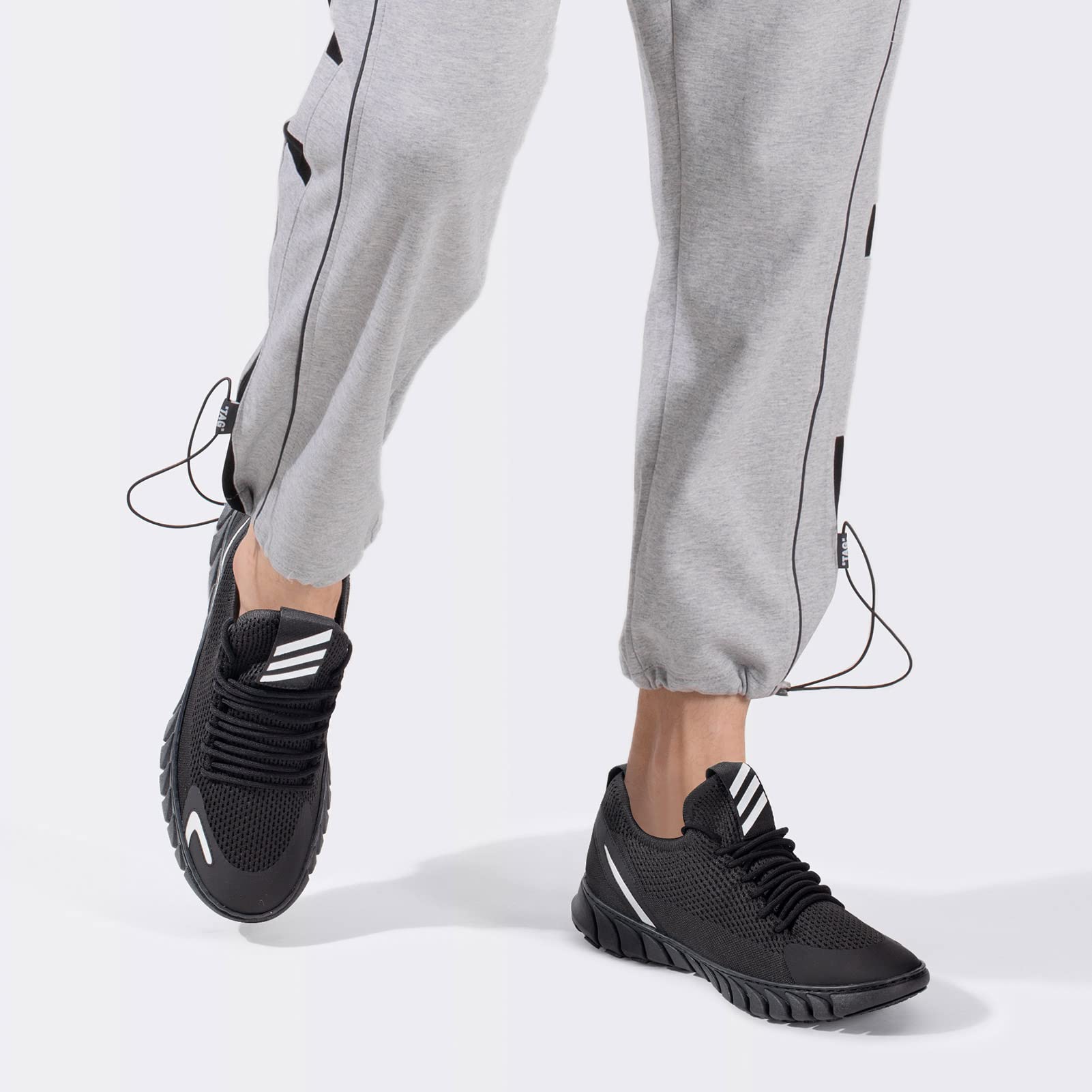 CHAMARIPA Men's Height Increasing Sneakers - Elevator Sports Shoes with Hidden Heel, Lightweight Mesh Lace Up Trainers for Casual Wear & Daily Comfort