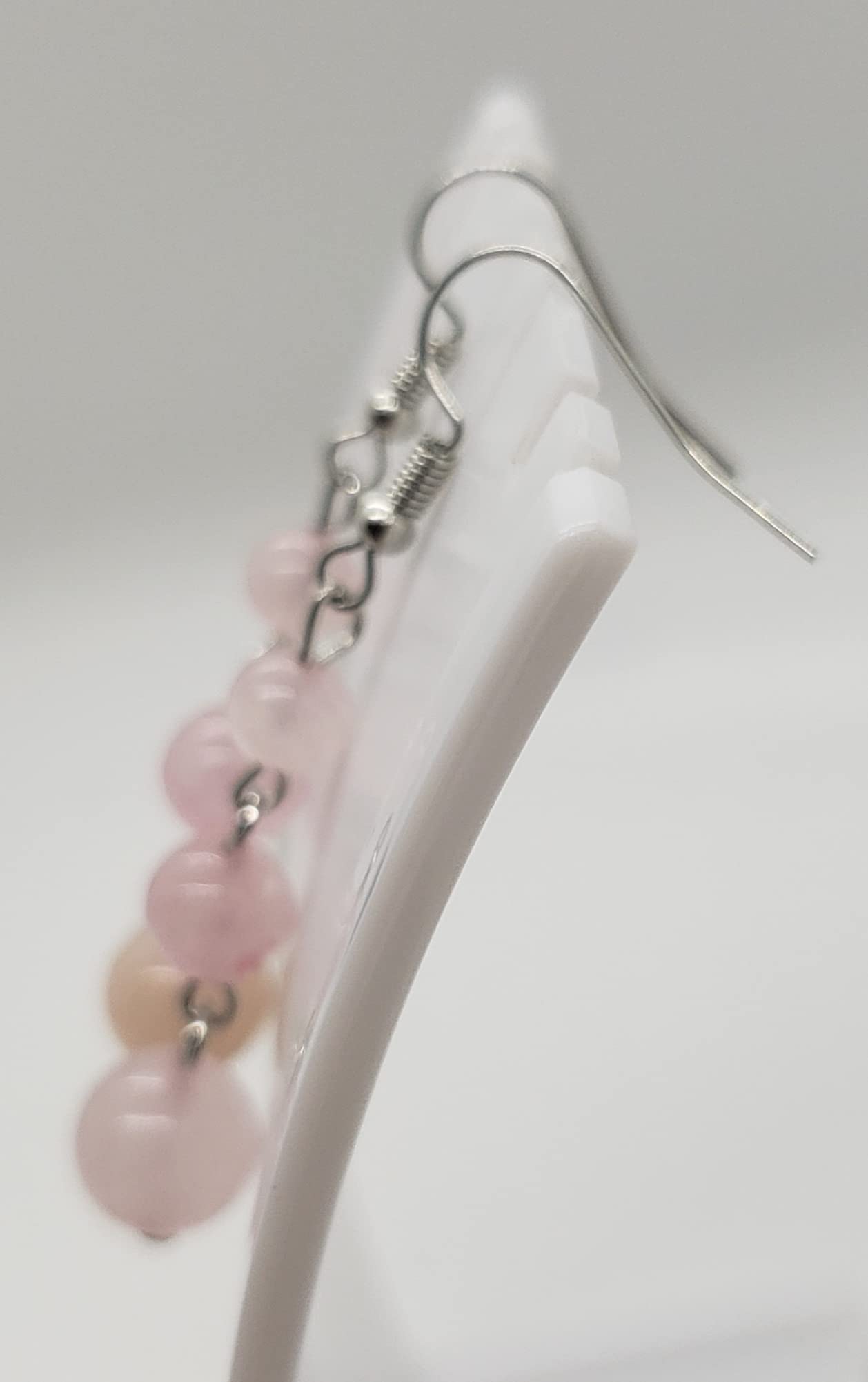 Rose Quartz Silver Earrings for Women - Round Gemstone Stud Earrings for Healing, Love & Positive Energy - Perfect for Gifts, Meditation & Everyday Wear