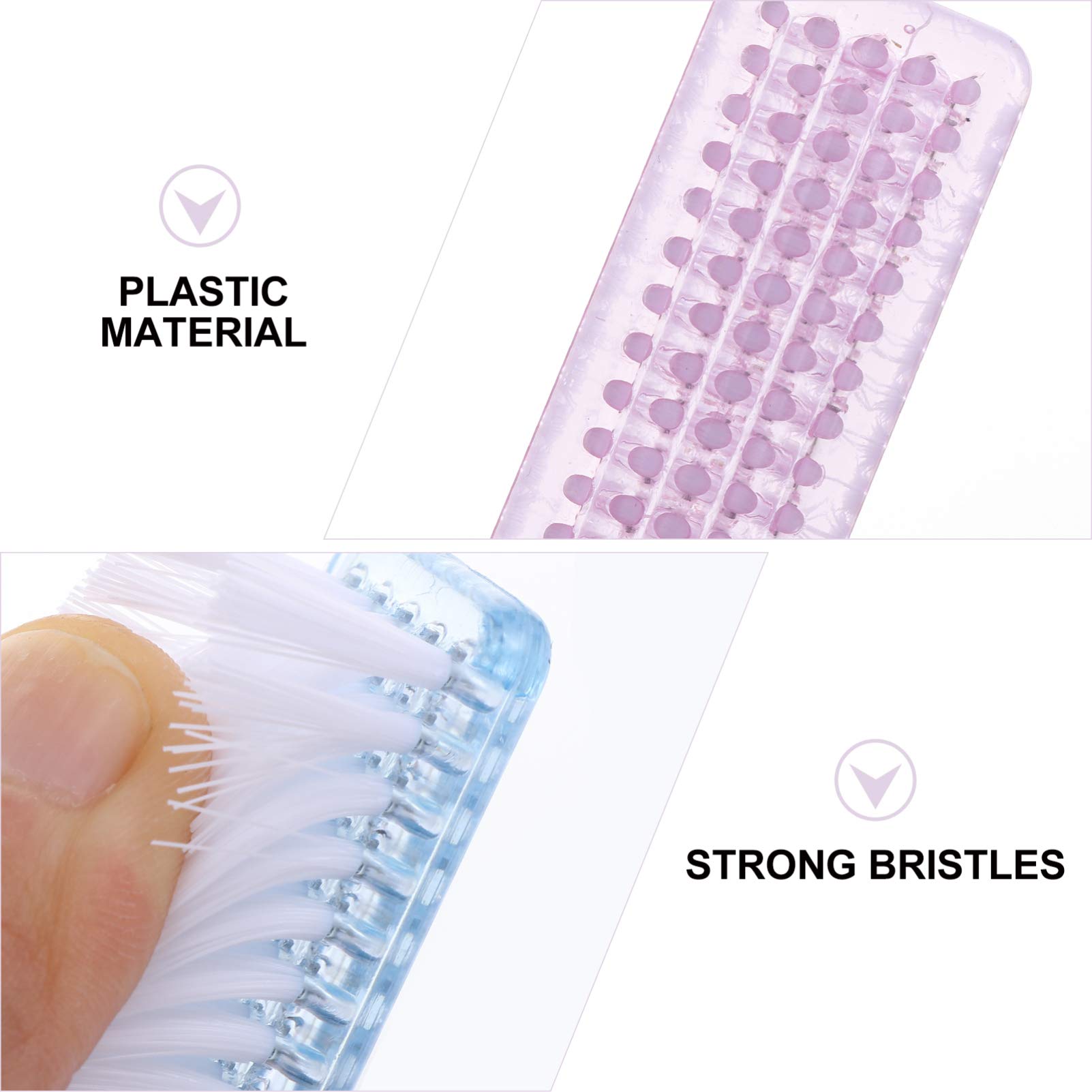 HEALLILY 10-Pack Nail Cleaning Brushes with Handle - Professional Fingernail & Pedicure Scrub Brushes for Home Salon, Manicure, Pedicure & Toe Care
