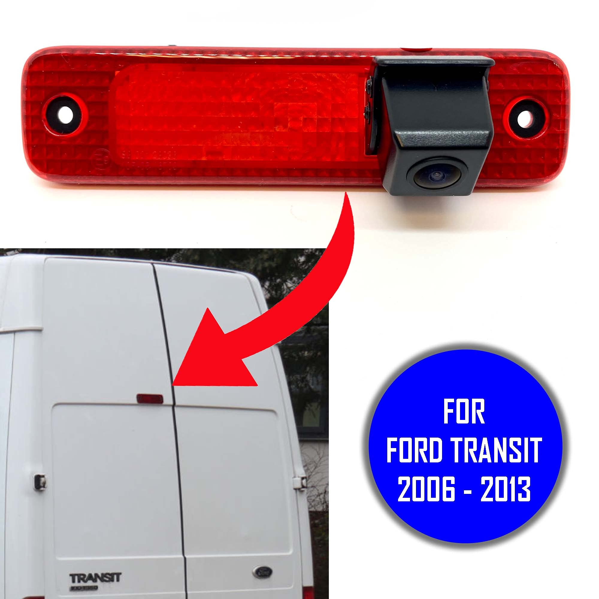 Ford Transit Van 2006-2013 Dolphin Automotive Brake Light Reversing Camera | HD Rear View Parking Backup Camera (Camera Only) | Easy Installation for Safer Parking & Reversing