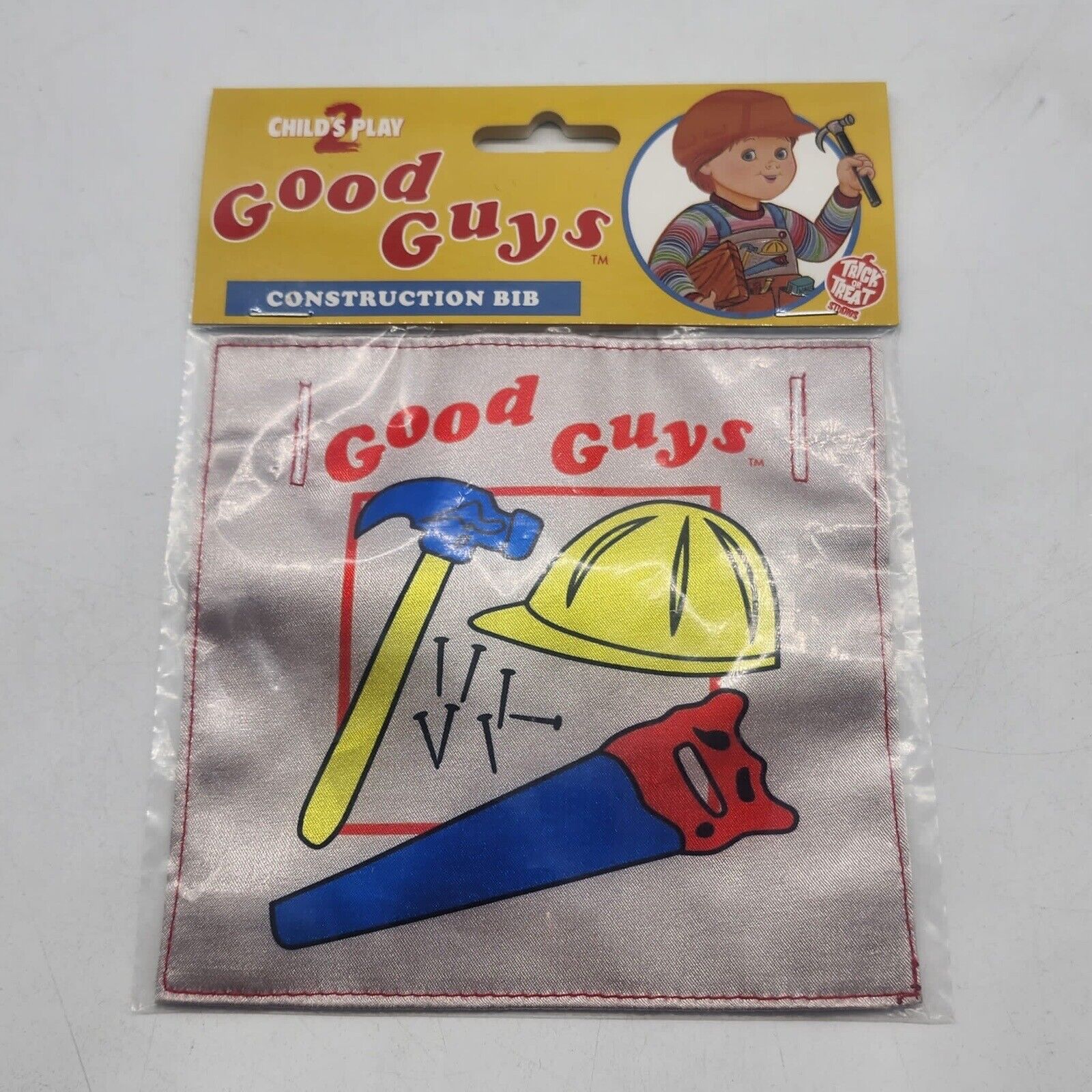 Child's Play 2 Good Guys Chucky Construction Bib - Horror Movie Collectible for Halloween Cosplay & Horror Fans