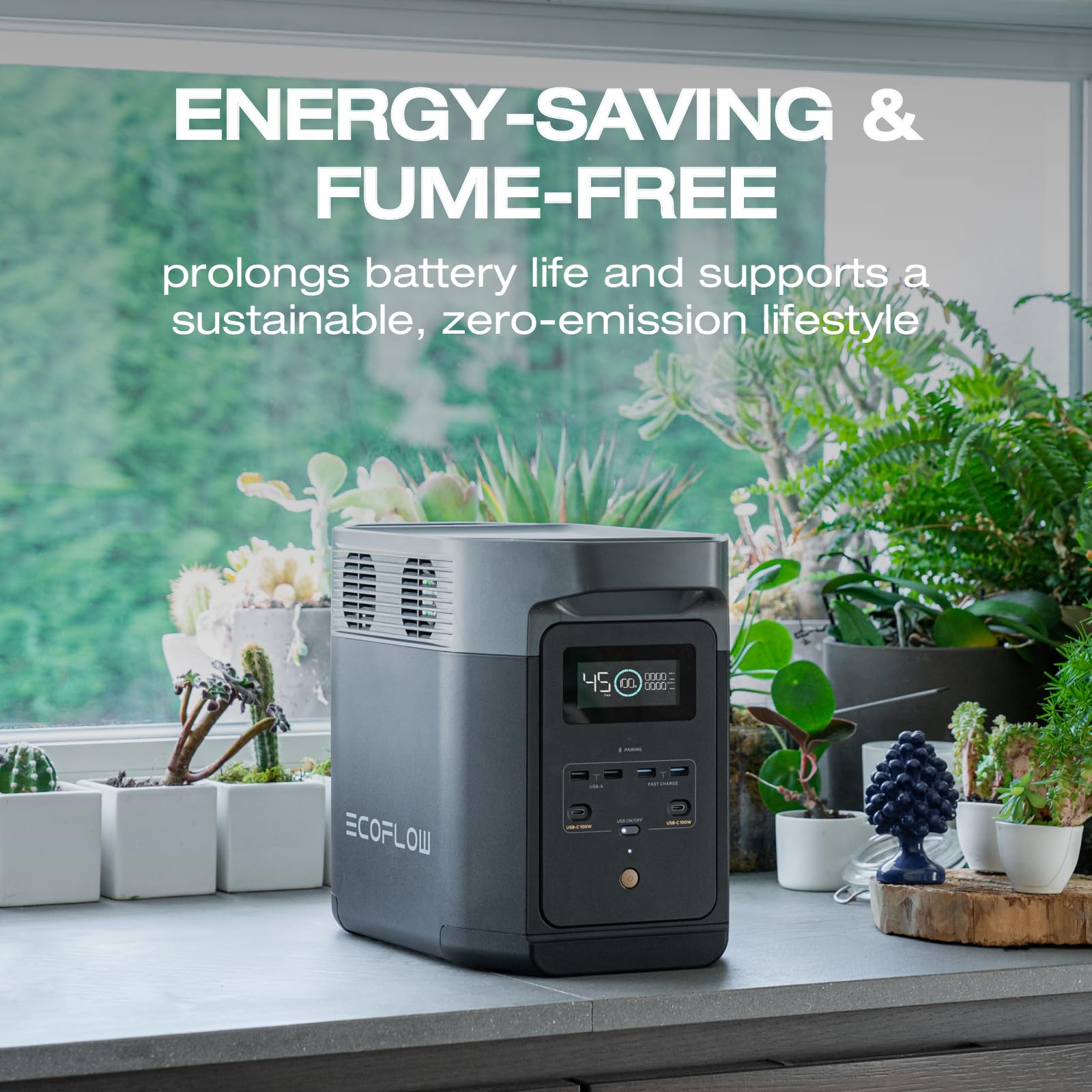 EF ECOFLOW DELTA2 220W Solar Generator Kit with LFP Battery, Fast Charging Portable Power Station - Home Backup Power Supply, Camping, RV & Outdoor Emergency Use