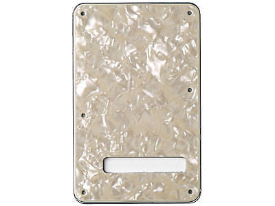 Fender Original Stratocaster White Moto Backplate 4 Ply 099 1323 000 - Replacement Guitar Pickguard for Electric Guitars - Perfect for DIY Guitar Repair and Customization Projects