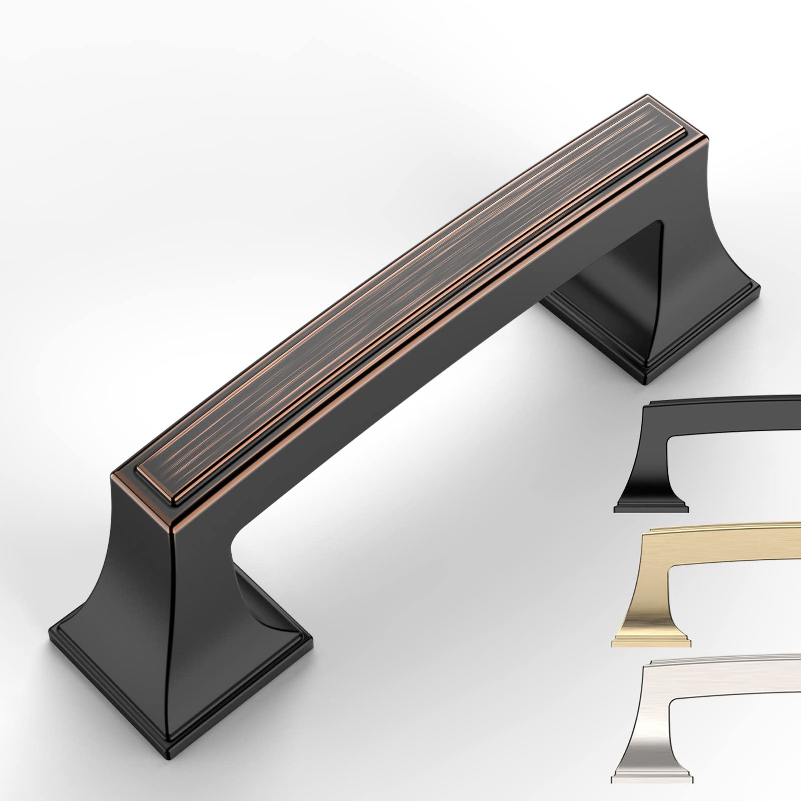 5 Pack Oil Rubbed Bronze 3 Inch Kitchen Cabinet Handles - Durable Cabinet Pulls & Drawer Hardware for Modern Kitchens, Bathrooms & Office Cabinets
