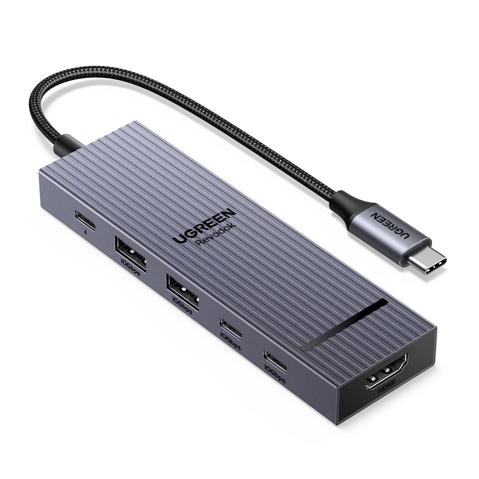 UGREEN Revodok Pro 6-in-1 USB-C Hub with 10Gbps, 4K 60Hz HDMI, 100W PD - Compatible with MacBook Pro/Air, iPad Pro, ThinkPad, ROG Ally - Perfect for Work, Gaming & Home Office