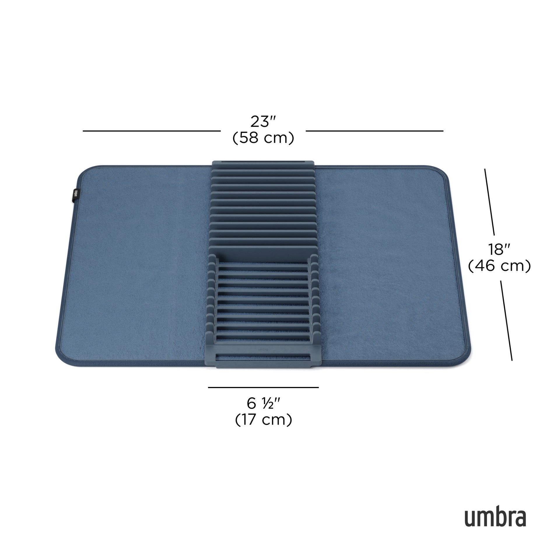 UDry Premium Dish Drying Rack with Absorbent Mat - Space Saving Kitchen Organizer for Countertop, Sink & Small Spaces
