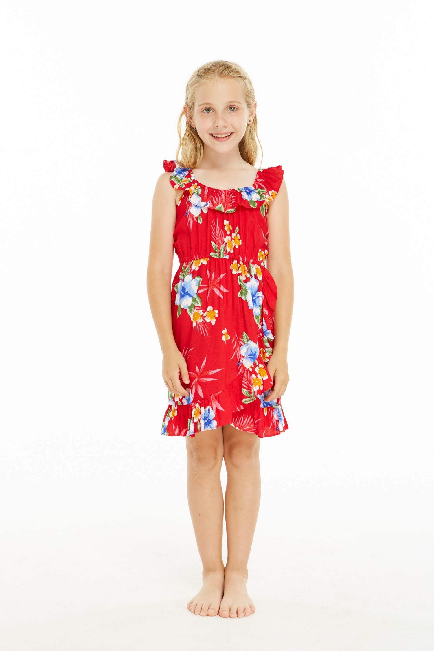 Hibiscus Hawaiian Luau Dress for Girls - Beach Party & Summer Outfits