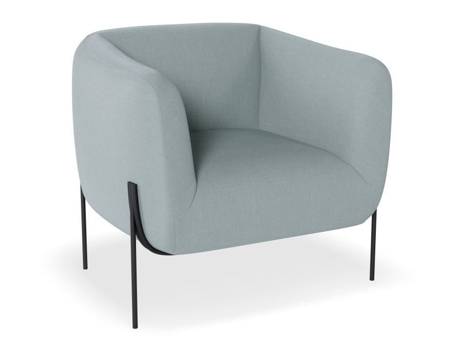 Belle Lounge Chair Sky Blue - Modern Accent Chair for Living Room, Bedroom, or Office - Comfortable Upholstered Armchair with Soft Fabric - Perfect for Relaxing, Reading, or Napping