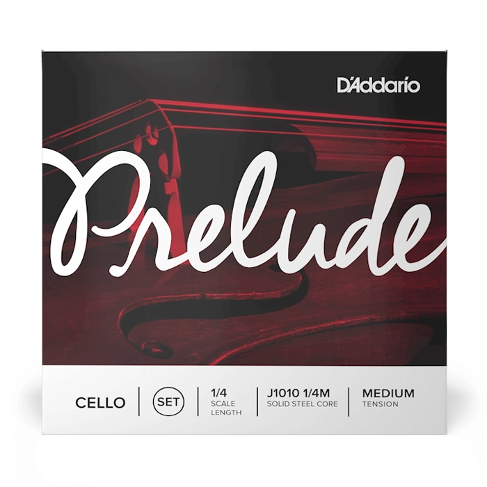 D'Addario J1010 Prelude Cello Strings - 1/4 Size Medium Tension for Student & Intermediate Players - Perfect for Practice, Performances & School Orchestras