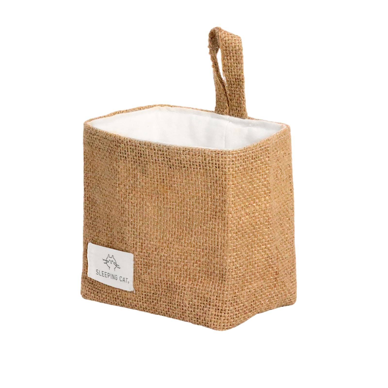 Cotton and Linen Hanging Storage Basket - Small Desktop Organizer for Keys, Jewelry, Office Supplies - Perfect for Home, Office & Dorm Room Organization