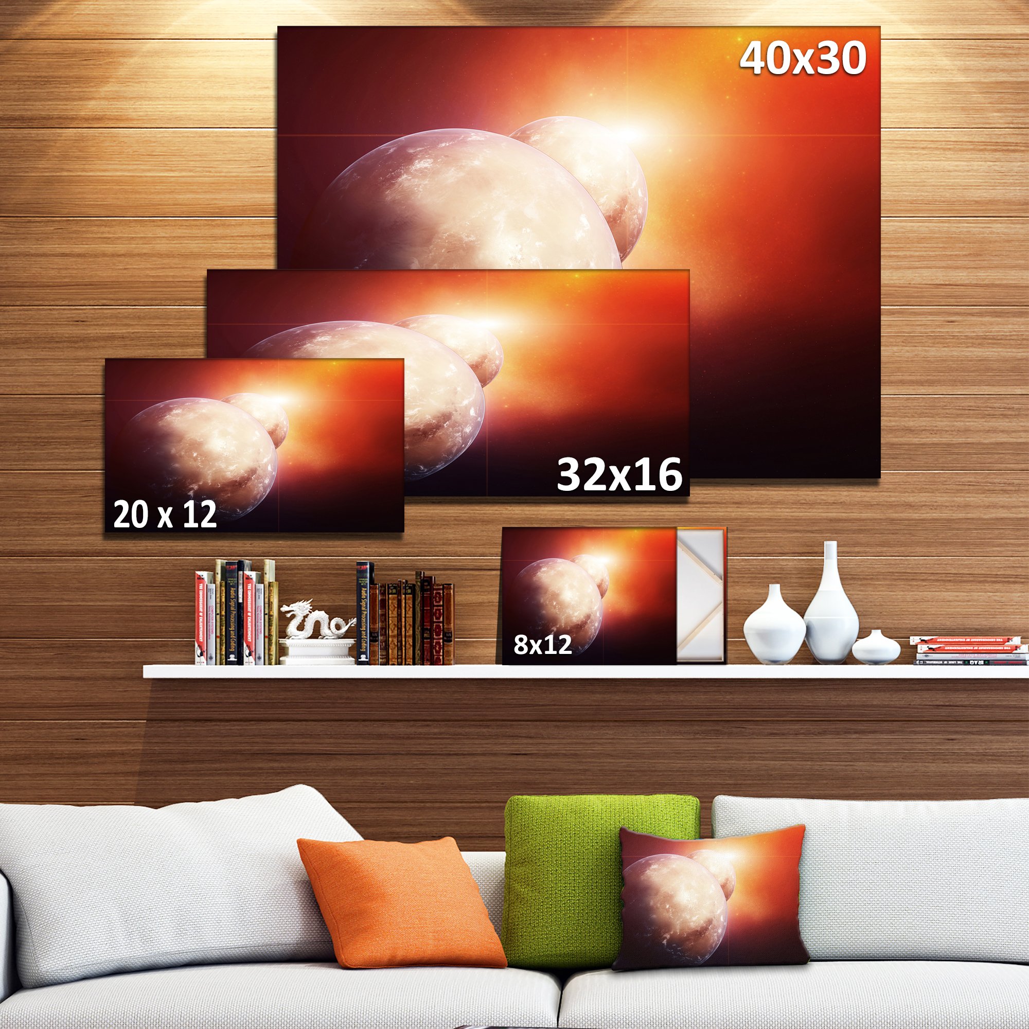 Rising Star Spacescape Canvas Art Print - Stunning Planets & Galaxy Wall Decor for Living Room, Bedroom & Office