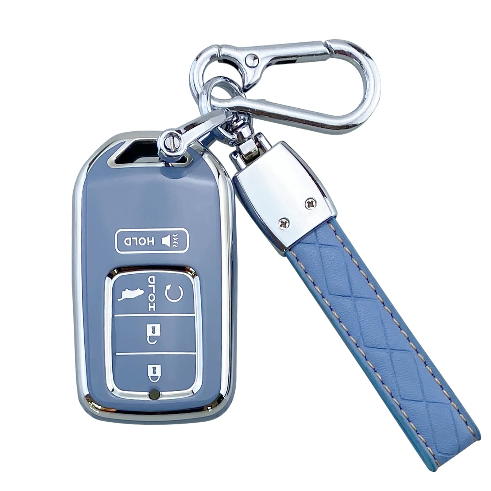Premium Key Fob Case Cover for Honda Accord Civic CR-V HR-V Fit Odyssey Crosstour - Durable Protective Accessory (Blue) - Perfect for Key Protection & Easy Identification