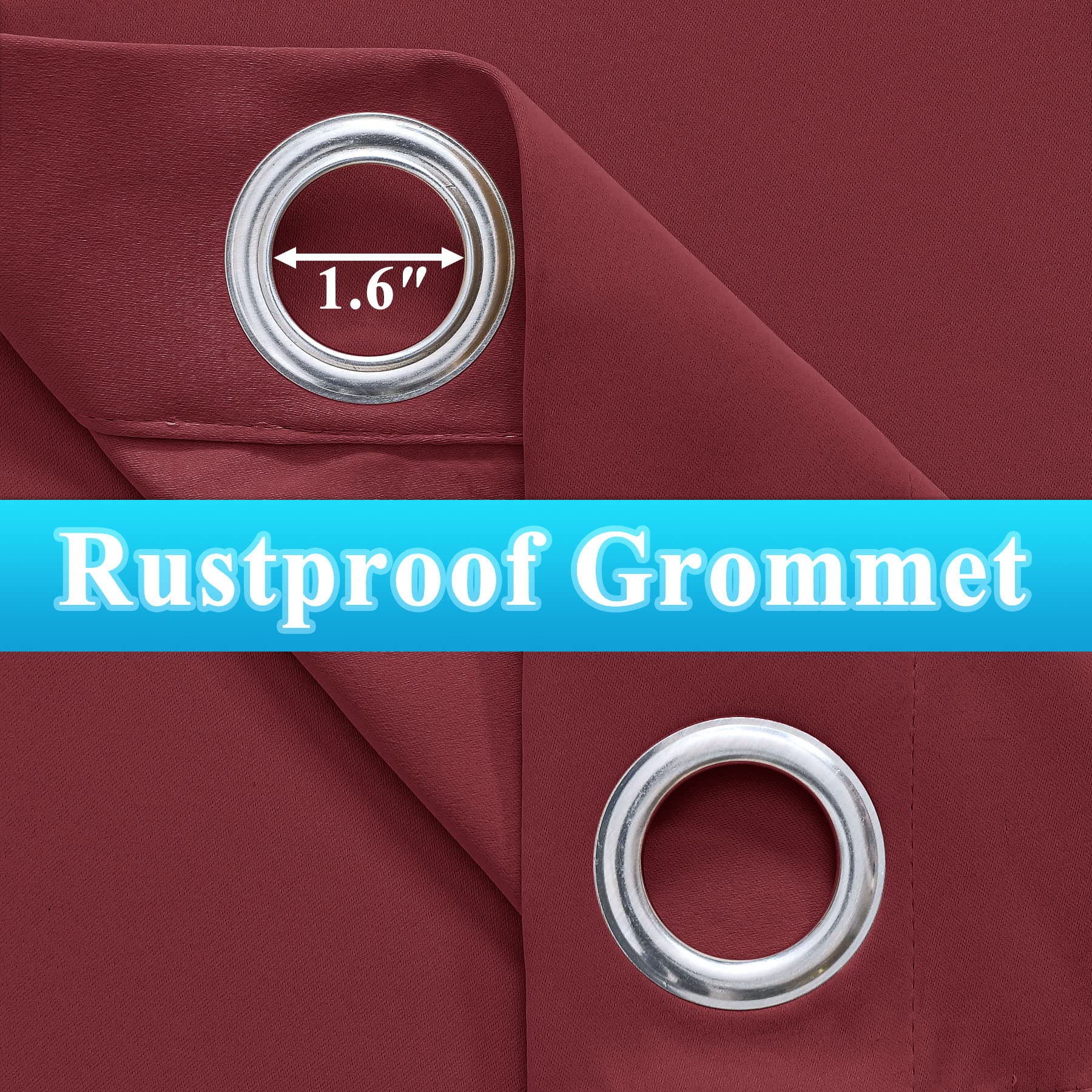 Frelement Extra Wide Windproof Outdoor Curtains for Privacy Protection - Rustproof Grommet Indoor/Outdoor Drapes for Gazebo, Pergola, Patio (Red, 120W x 96L, 1 Panel) - Perfect for Backyard, Deck & Sunroom
