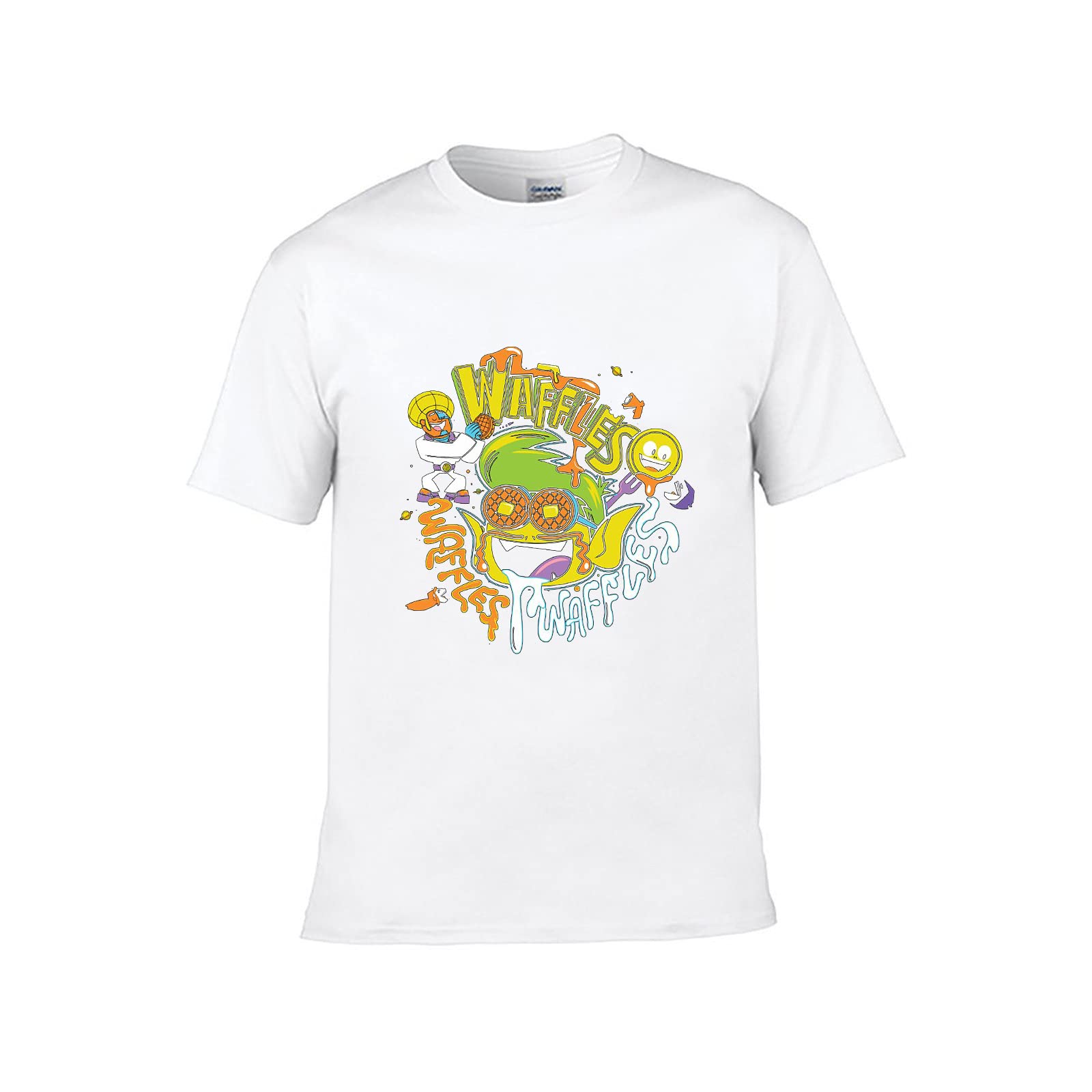 Boys Waffle Foodie Print T-Shirt - Classic Short Sleeve Crew Neck Tee for Kids | Perfect for Birthday Gifts, School Wear & Casual Outfits