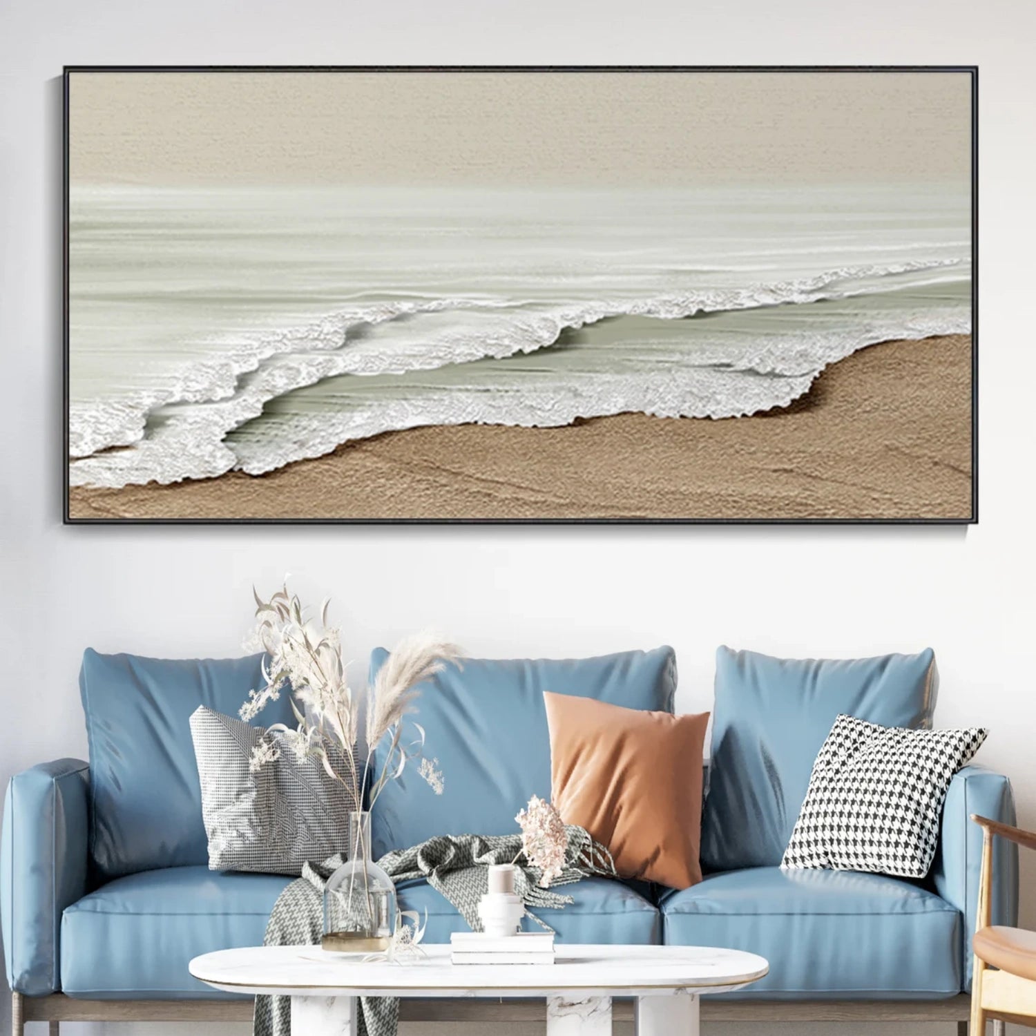 Ocean and Sky Painting #OS 230 - Handmade Canvas Wall Art for Home & Office Decor - Perfect for Living Room, Bedroom or Office Space