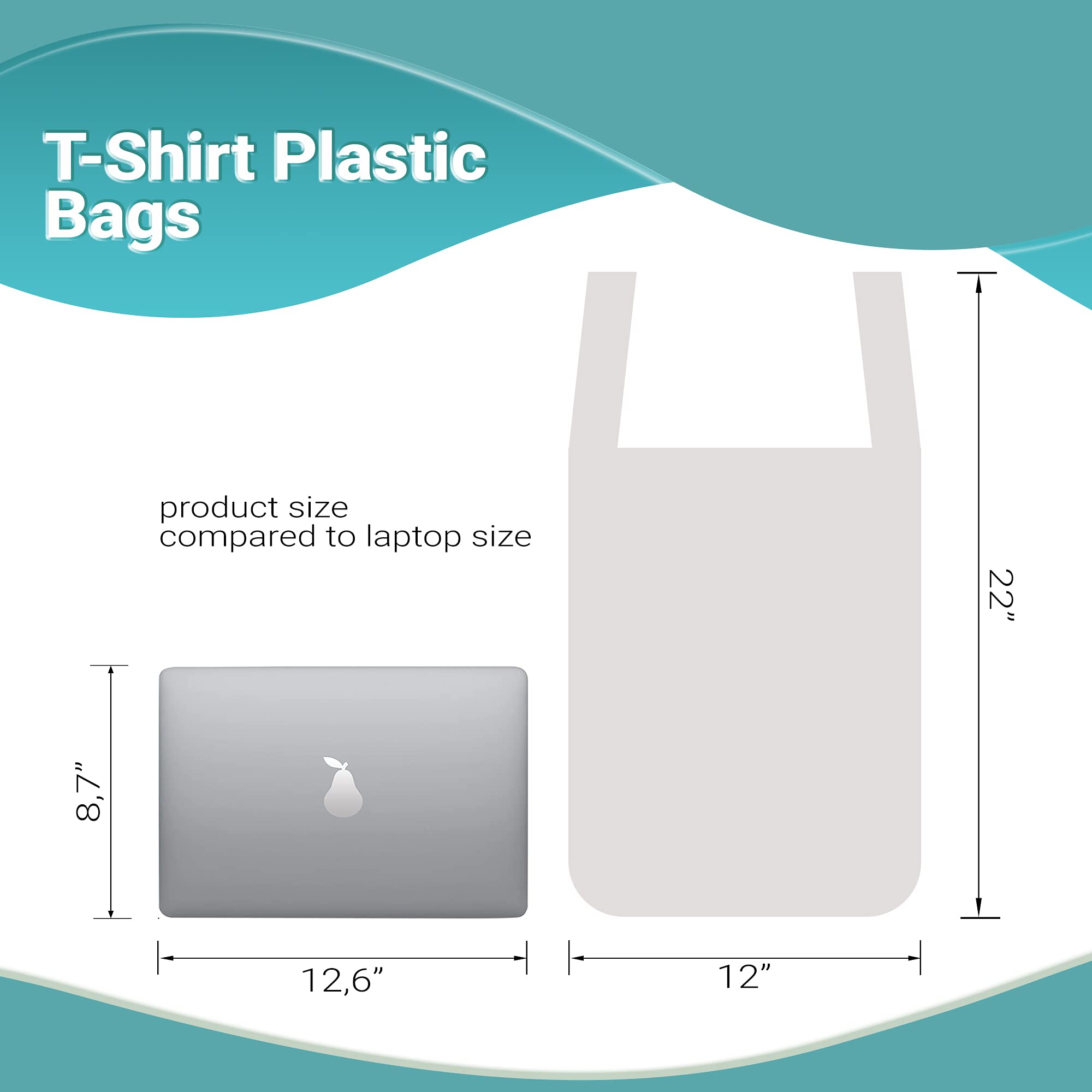 APQ 1000 Pack Thank You Plastic Bags 12x6x22 Inches - 13 Micron Thick Reusable Preprinted Shopping Bags - Durable Poly Bags for Retail Stores, Restaurants & Clothing - Perfect for Takeout, Groceries & Gift Packaging