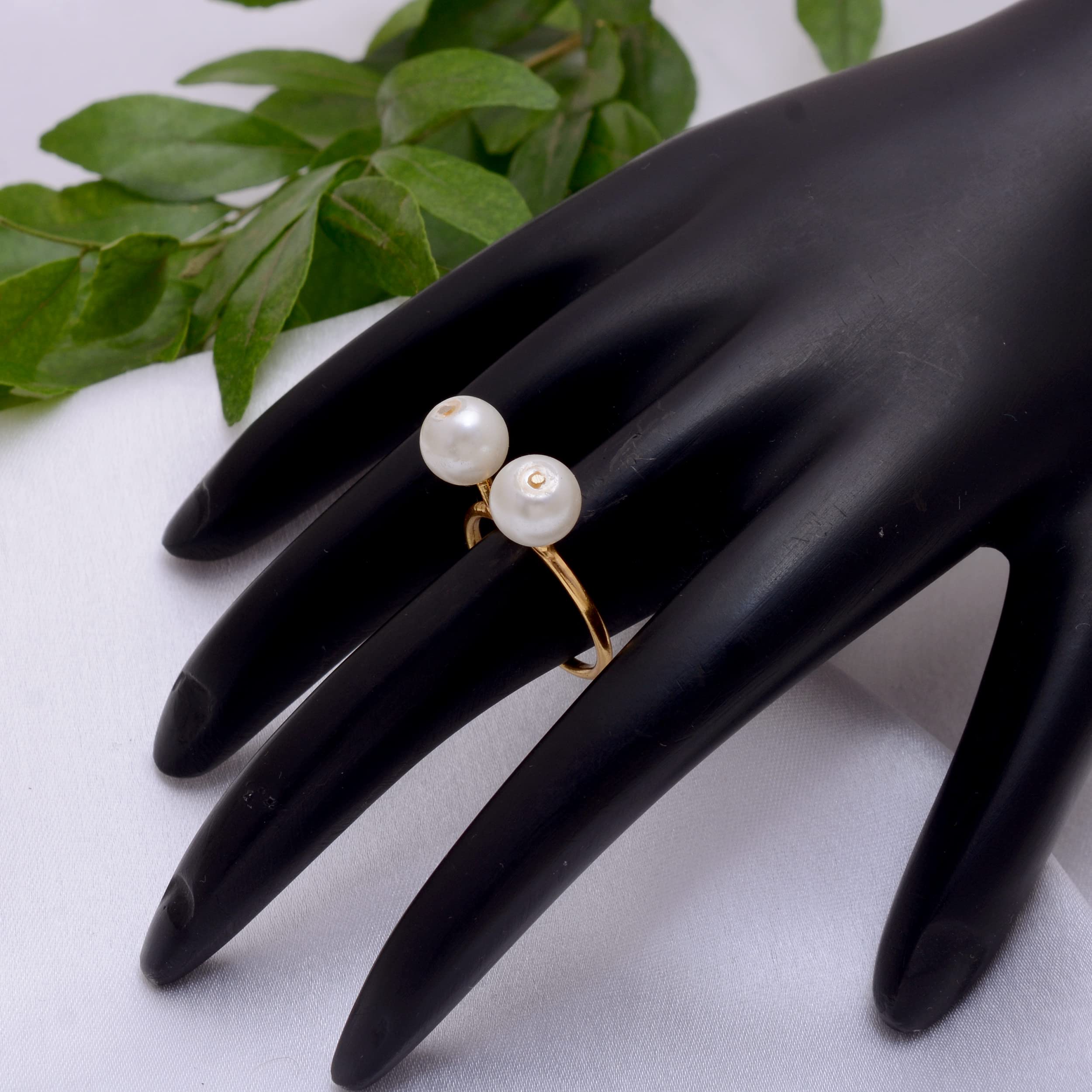 Veracity Jewelry 14K Gold Plated Gemstone Rings for Women & Girls - Elegant Pearl Rings for Birthday, Anniversary, Gift for Wife, Mom, Girlfriend, Sister - Western Style Handmade Jewelry (Pearl, Size 10) | Perfect for Weddings, Parties, Date Nights & Everyday Wear