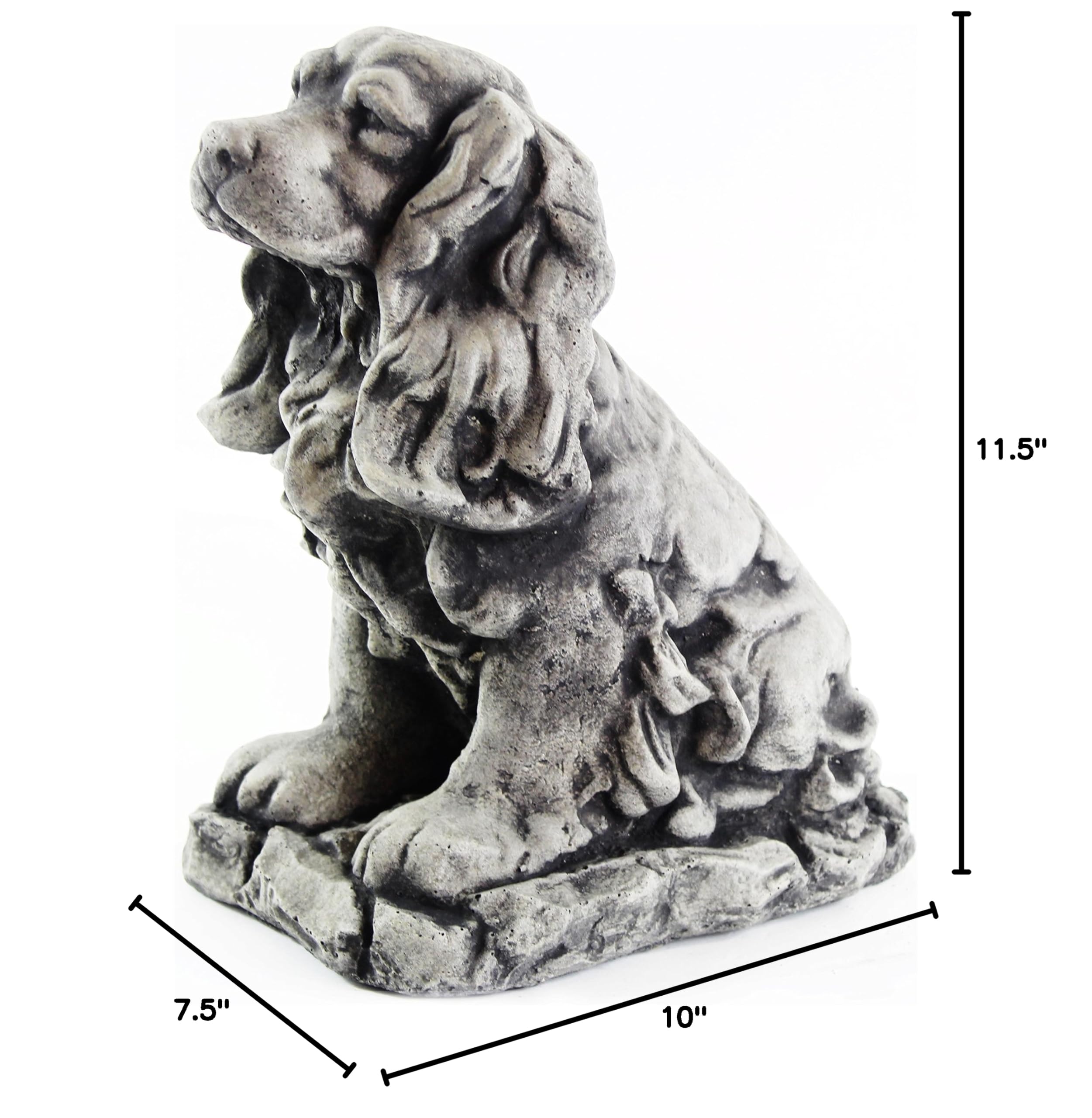 Cocker Spaniel Dog Statue - Cement Garden Sculpture, Outdoor Puppy Figurine for Lawn & Patio Decor | Perfect for Pet Lovers & Garden Enthusiasts