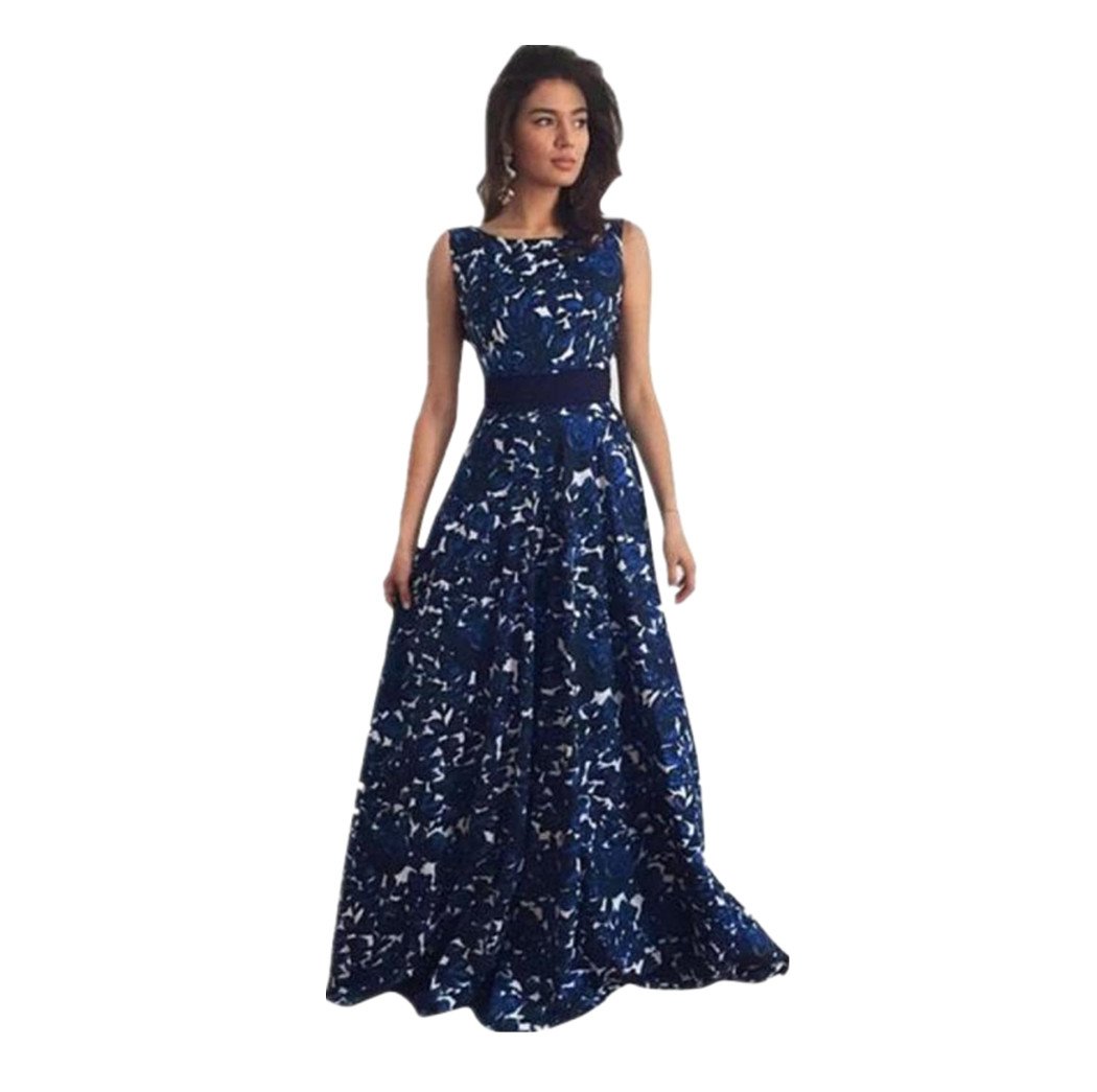 Veepola Women's Vintage Elegant Floral Backless Formal Prom Long Maxi Dress - Perfect for Evening Parties, Weddings, and Special Occasions