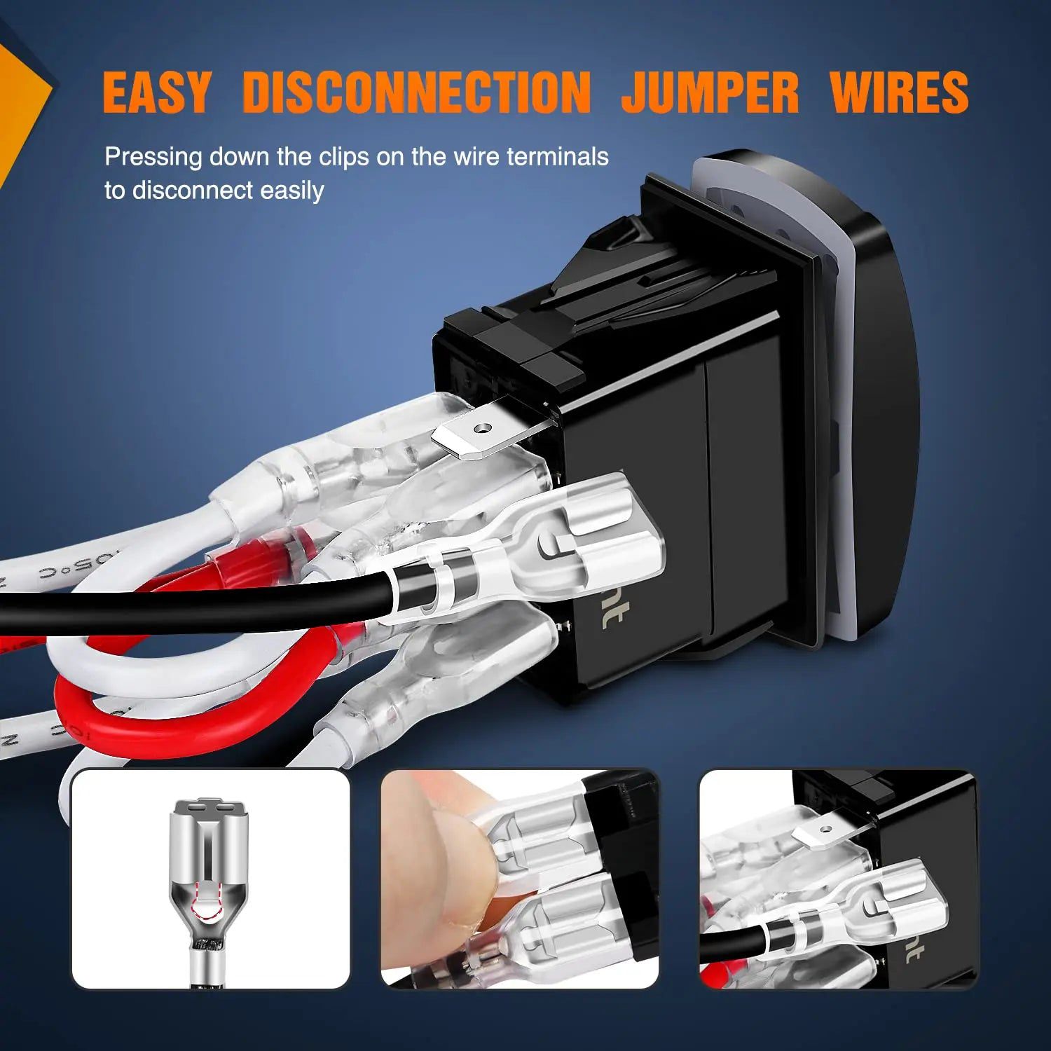 7-Pin Laser On/Off Winch Rocker Switch with Red LED - Heavy Duty Off-Road, ATV, UTV, and Marine Applications