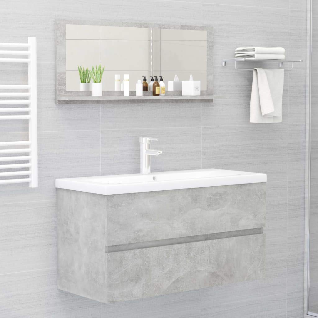 Modern Bathroom Vanity Set with Mirror - Easy Assembly, Durable Chipboard for Home Decor