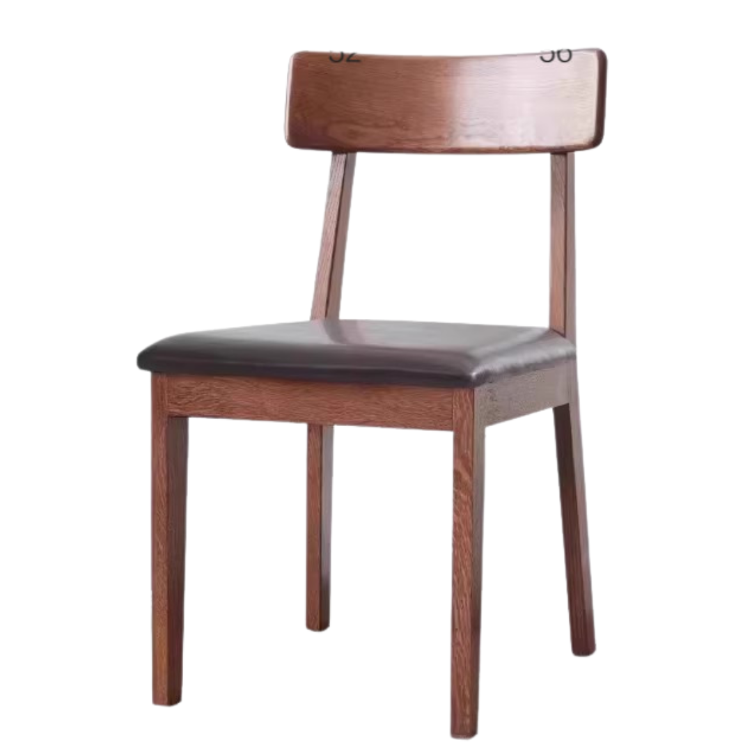 16.9x19.7.x30.7 inch/ 43x50x78cm/ Walnut color/ 4 pcs Oak gravel black seat upholstered chair