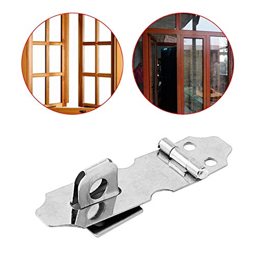 4Pcs Stainless Steel Cabinet Hinges - No.5 57Bb Drawer Door Safety Latch with Hasp Staple | Secure Home Storage & Furniture Protection for Kitchen, Bathroom & Office Cabinets