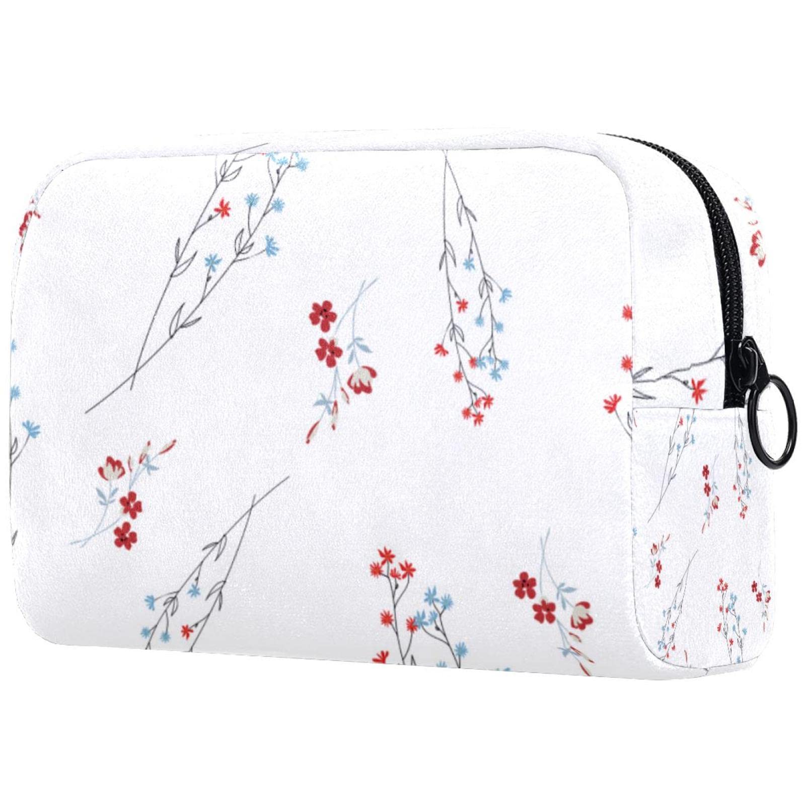 Waterproof Travel Makeup Bag for Women - Flower Print Cosmetic Organizer for Toiletries, Makeup & Accessories - Perfect for Travel, Gym & Daily Use