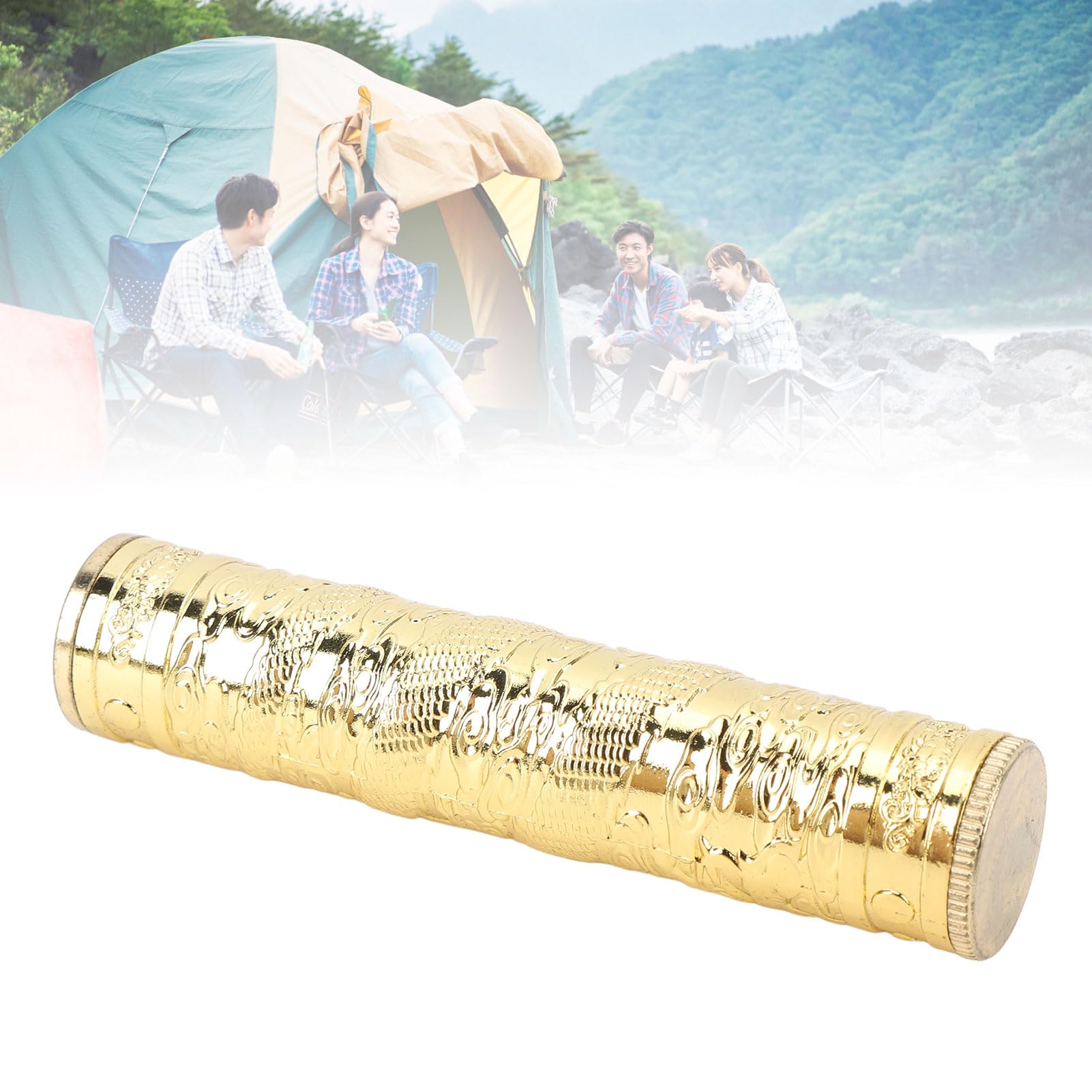 ASixxSix Lightweight Portable Metal Tube Container - Airtight & Waterproof Travel Storage for Snacks, Documents, Small Items | Durable Outdoor Organizer for Camping, Hiking, Beach Trips (Gold)