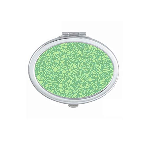 DIYthinker Green Abstract Interlaced Lines Portable Folding Mirror - Double-Sided Hand Mirror for Makeup, Travel & Home Decor | Compact Vanity Mirror for Purses, Office & Dorm Room