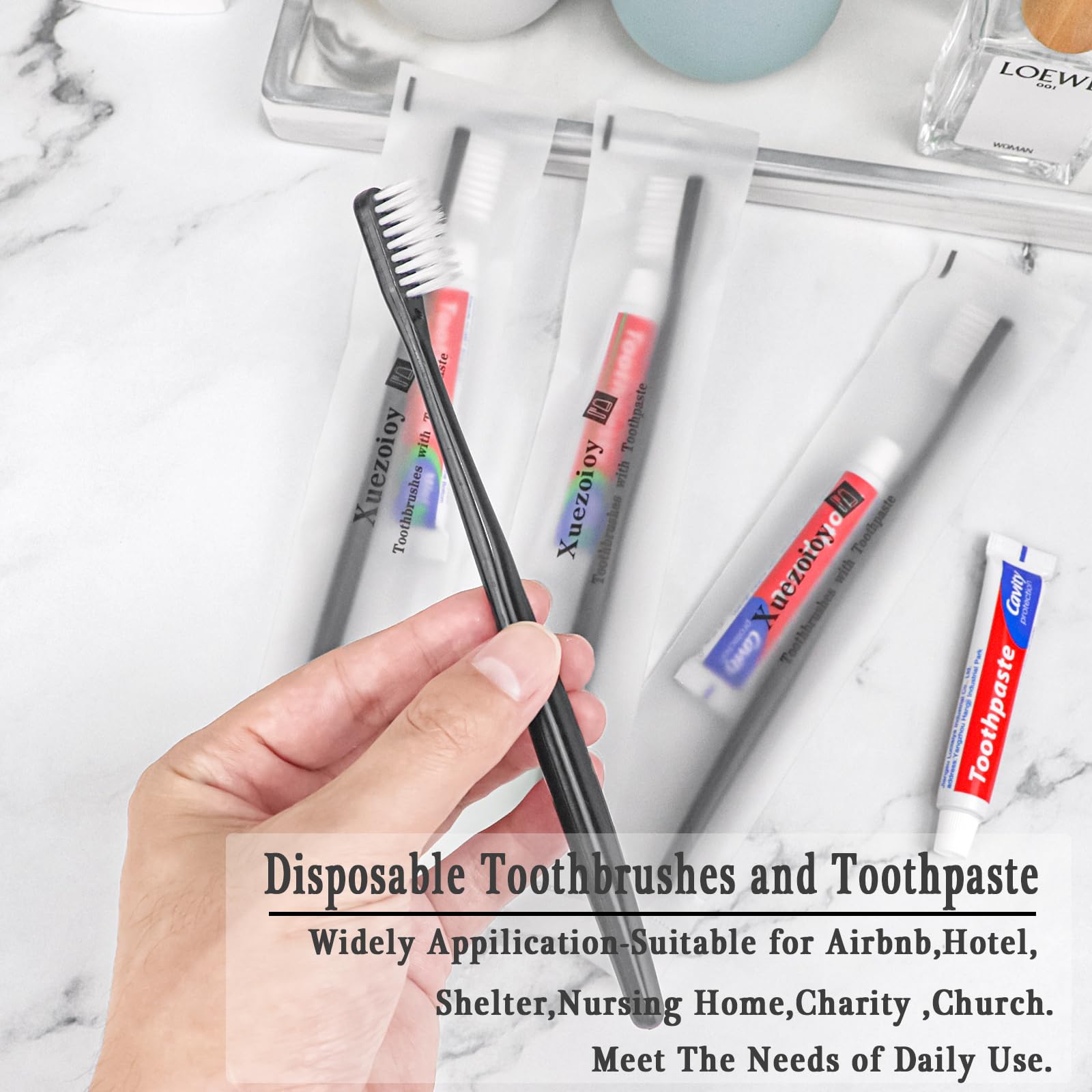 30 Pack Disposable Toothbrushes with Toothpaste - Individually Wrapped Travel Toothbrush Kit (10g Toothpaste Each) for Travel, Hotels, Airbnb, Shelters & Charity Donations - Bulk Hygiene Essentials for On-the-Go & Emergency Use