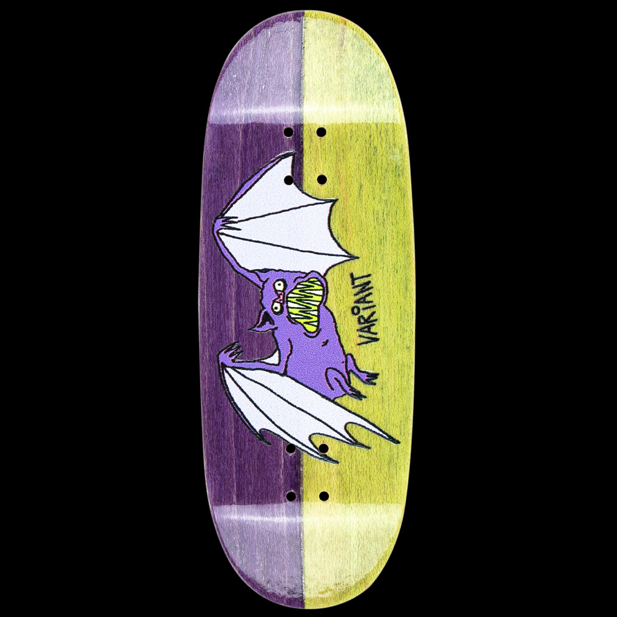 Variant Fingerboard Deck - Fakie Vanilla Green and Purple - Mini Skateboard for Finger Tricks & Skate Practice - Perfect for Beginners and Collectors