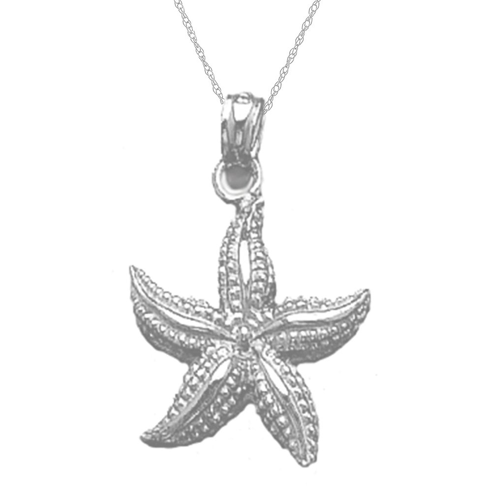 925 Sterling Silver Nautical Necklace with Starfish Charm Pendant & Chain - Perfect for Beach Vacations, Summer Outfits and Ocean Lover Gifts