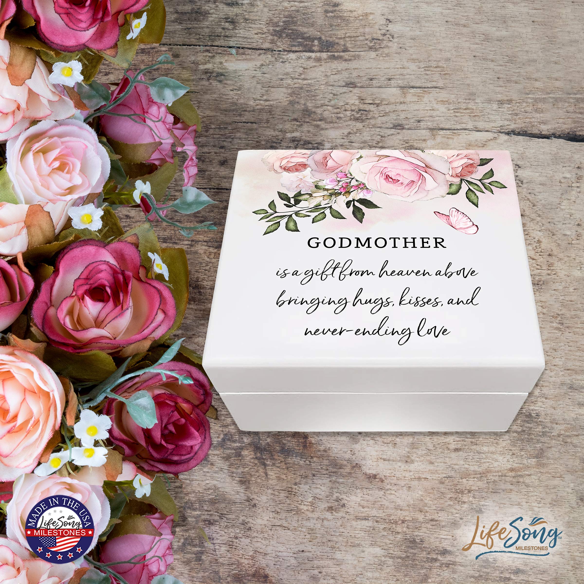 Personalized Baptism & First Holy Communion Jewelry Box - Engraved Keepsake Gift for Godparents, Godson, Goddaughter - Elegant Jewelry Storage Box for Religious Milestones - Perfect Baptism Gift, Christening Present & Communion Keepsake (A Gift From Heaven)