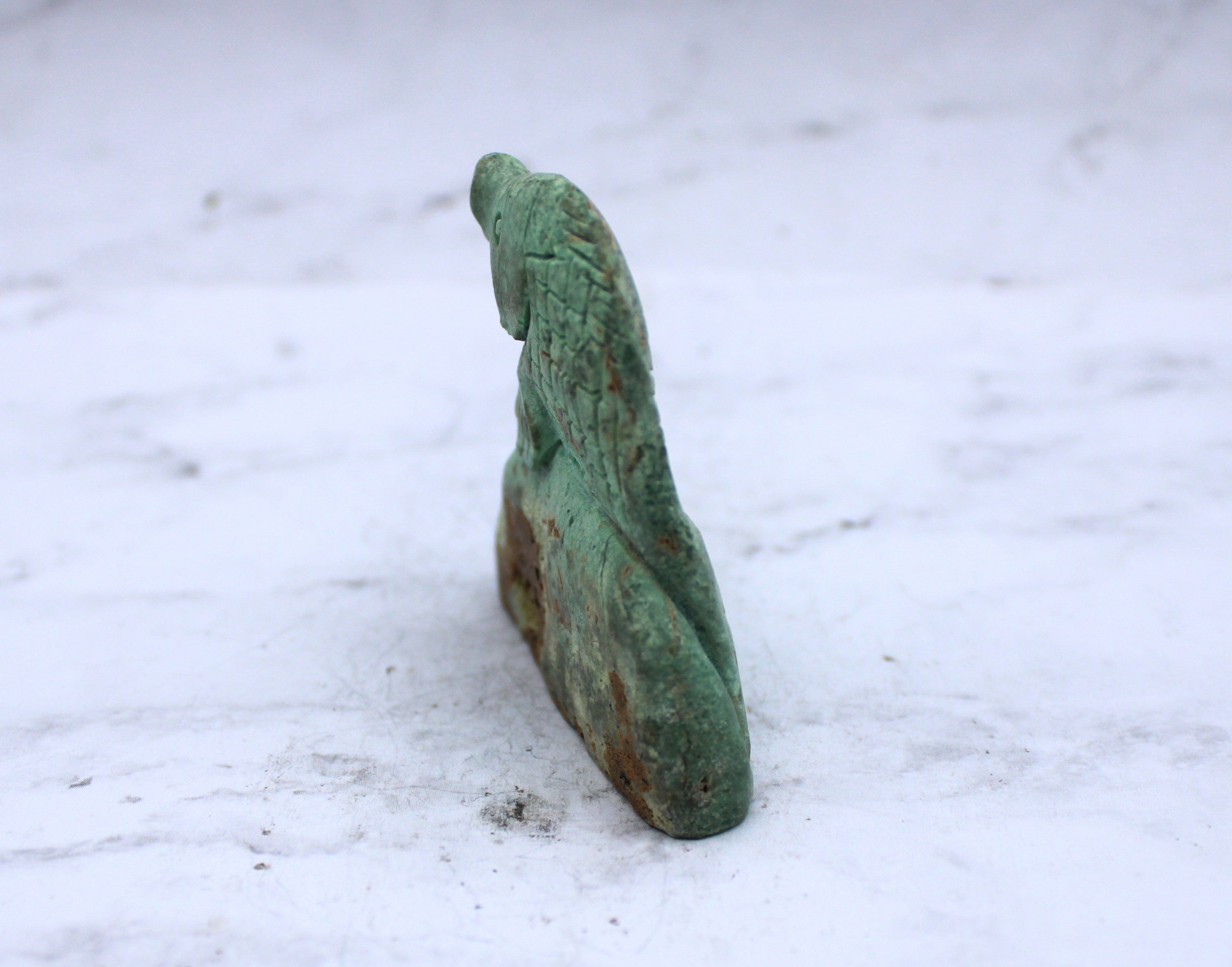 Natural Green Chrysoprase Fish Carving - Handmade Gemstone Sculpture for Home Decor, Feng Shui & Spiritual Healing | Perfect for Living Room, Office & Meditation Space