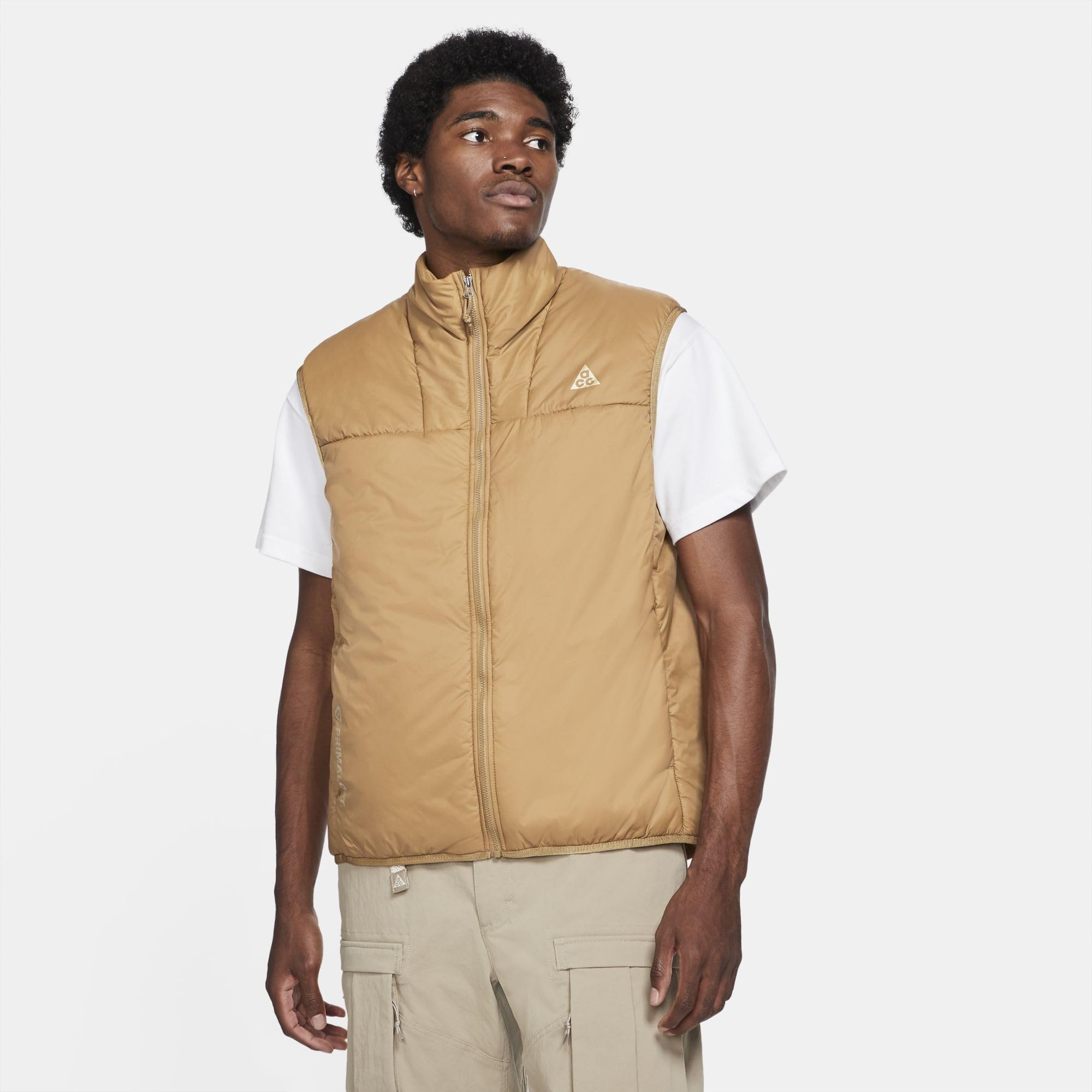 Nike ACG Rope De Dope Men's Lightweight Hiking Vest - Small, Golden Beige - Perfect for Outdoor Adventures & Trail Running
