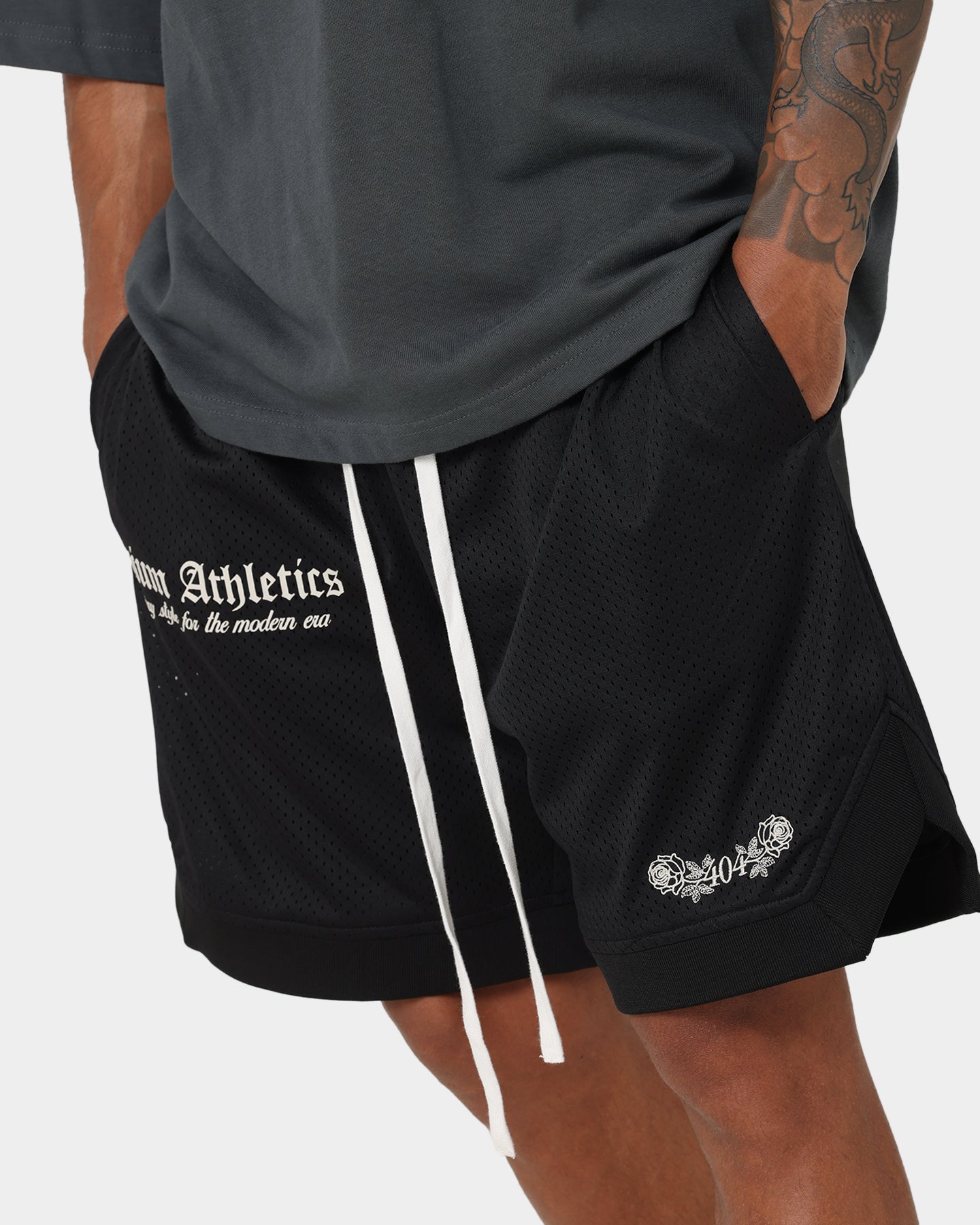 Premium 404 Athletics Basketball Shorts for Men - Breathable & Comfortable Black Sports Shorts - Ideal for Training, Gym, and Casual Wear