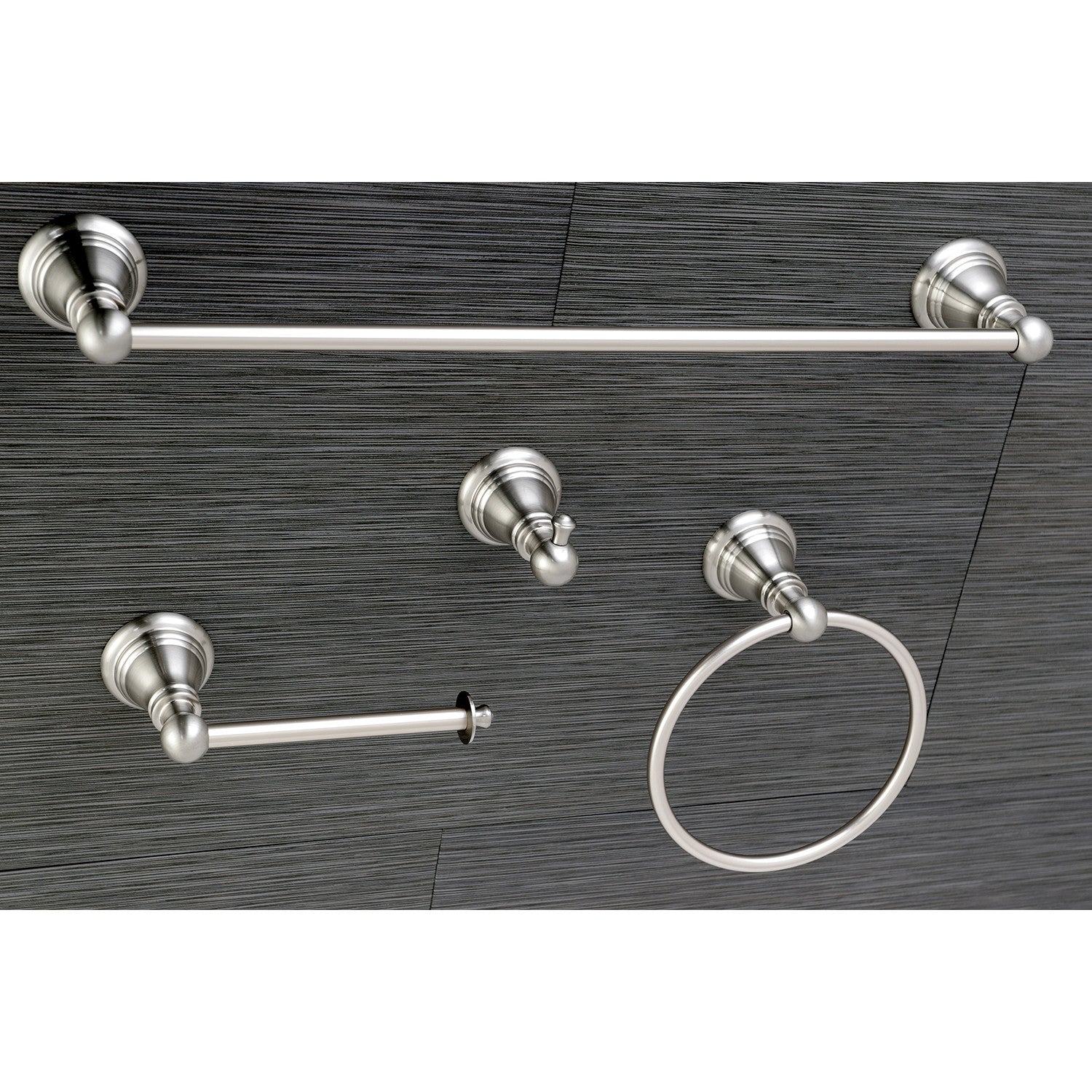 American Classic BAHK192478SN 4-Piece 18-Inch Towel Bar Set - Brushed Nickel Bathroom Accessories for Modern Homes - Perfect for Bathrooms, Powder Rooms & Spa Areas