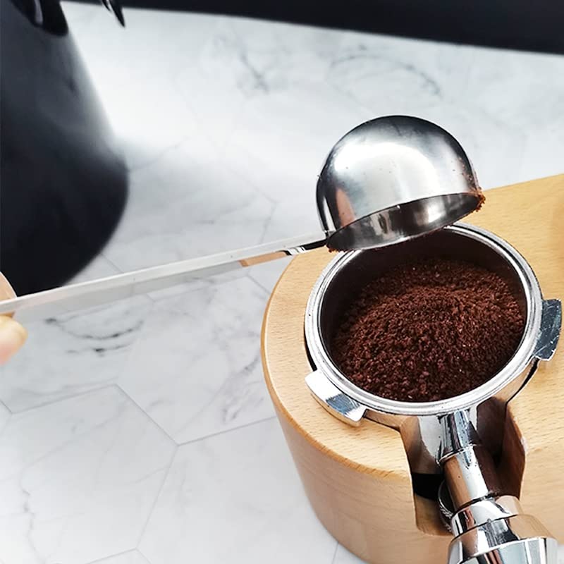 Premium Stainless Steel Coffee Scoop & Tamper - 2-in-1 Portable Measuring Spoon for Espresso, French Press & Pour Over Coffee - Perfect for Home Baristas & Coffee Shops
