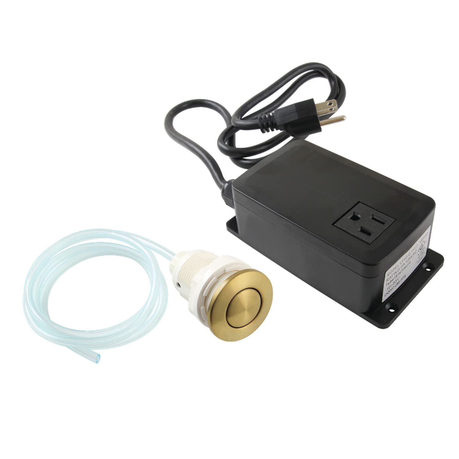 Kingston Brass KASK317 Trimscape Single Outlet Garbage Disposal Air Switch Kit in Brushed Brass - Perfect for Kitchen Sink Waste Disposal Systems