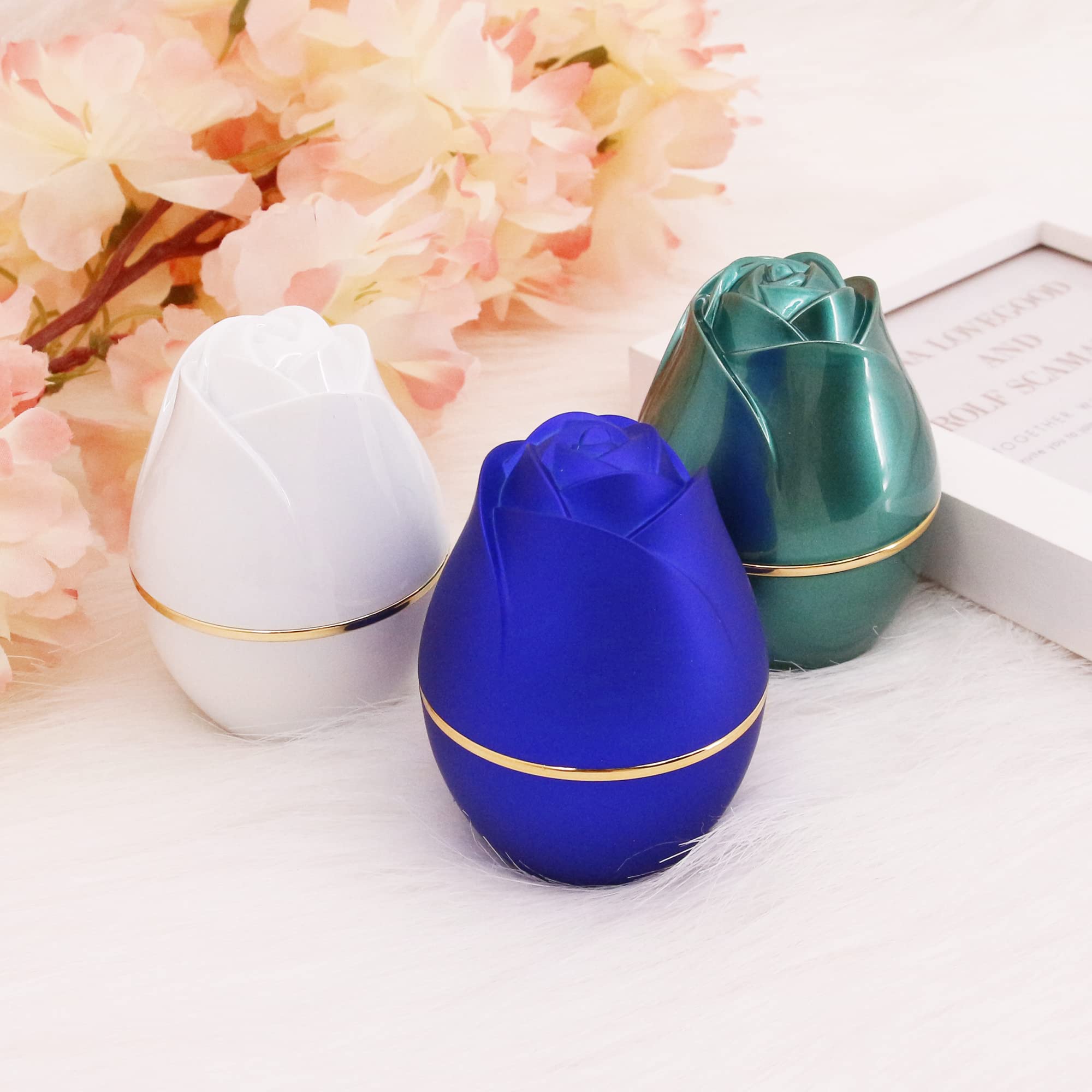 Elegant Velvet Rose-Shaped Ring Box with LED Light - Perfect for Proposal, Engagement, Wedding & Anniversary Jewelry Storage | Romantic Gift Idea for Special Occasions
