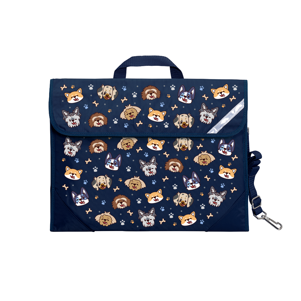 Puppy Pals Safety Library Bag - Durable Book Tote for Kids with Adjustable Straps - Perfect for School, Library, and Travel