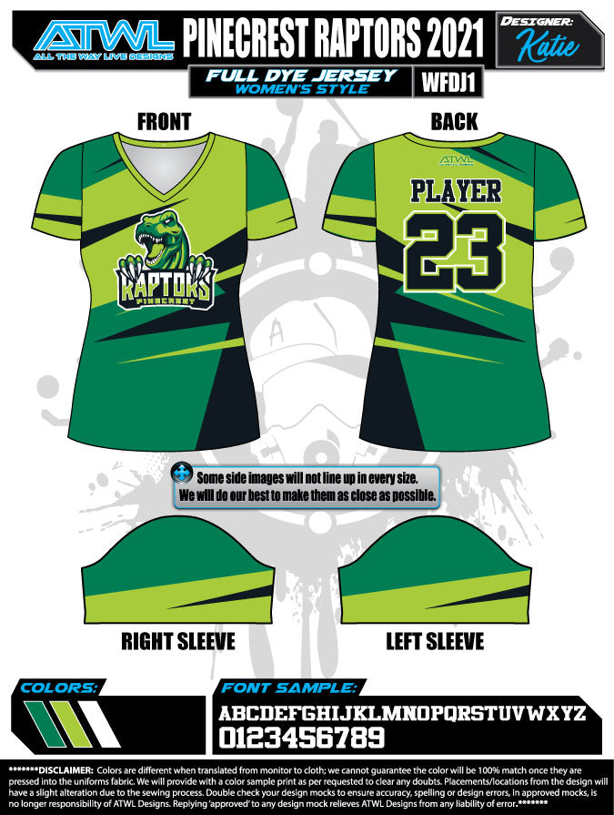 2021 Pinecrest Spring Women's Full Dye Team Jerseys - Breathable & Stylish for Soccer, Basketball & Sports Events